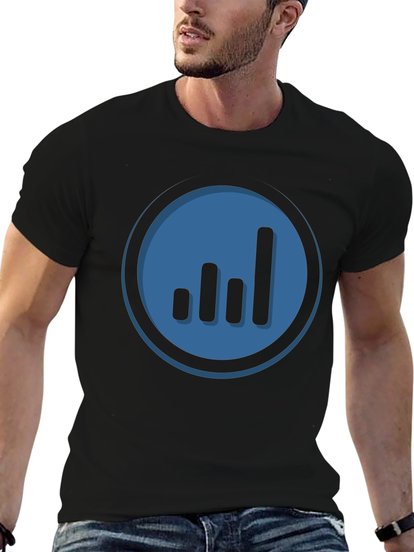 Signal Strength Graphic Tee - Black Cotton T-Shirt
