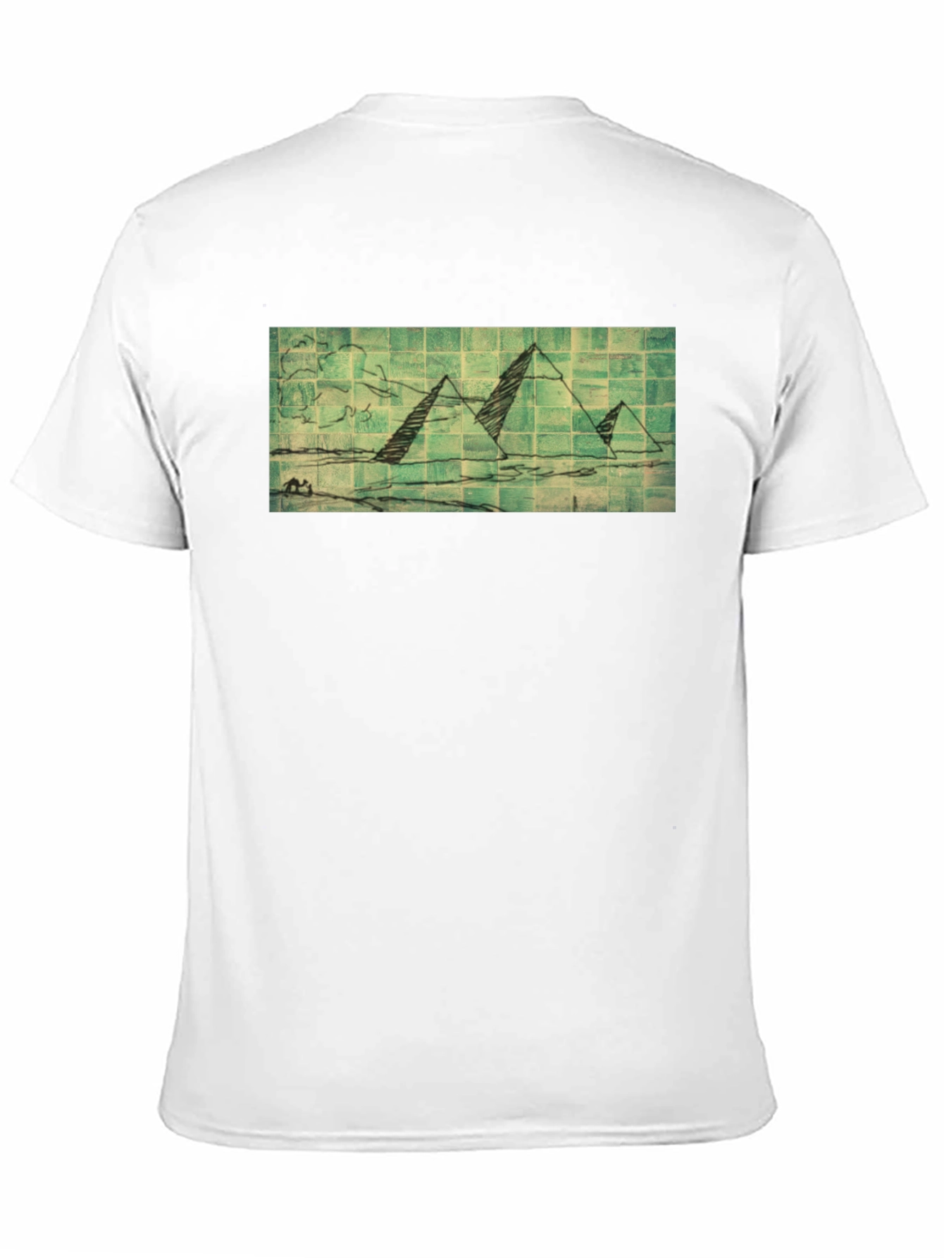 Pyramid Sketch Graphic Tee - Black Cotton T-Shirt