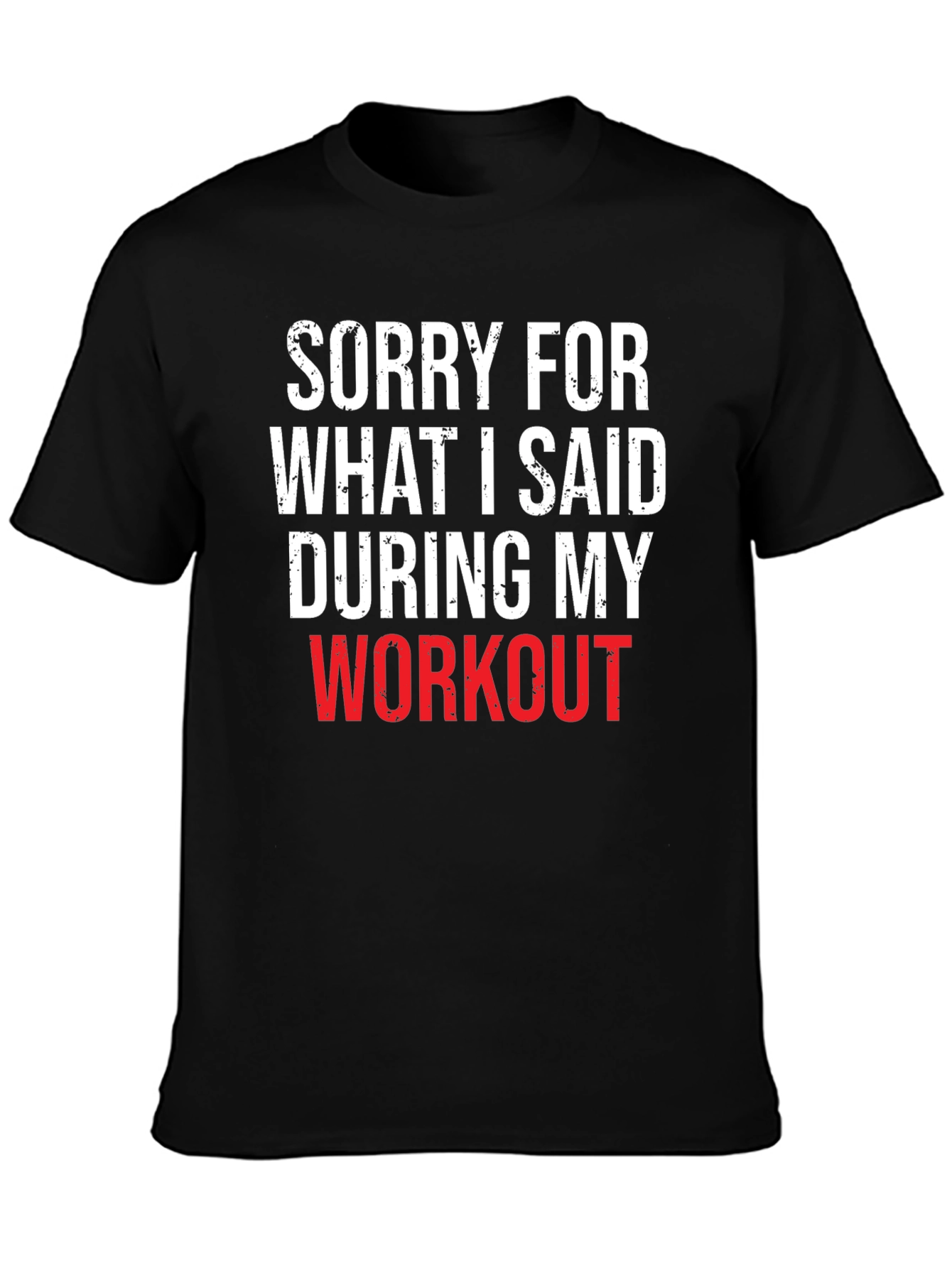 Workout Apology Graphic Tee - Black