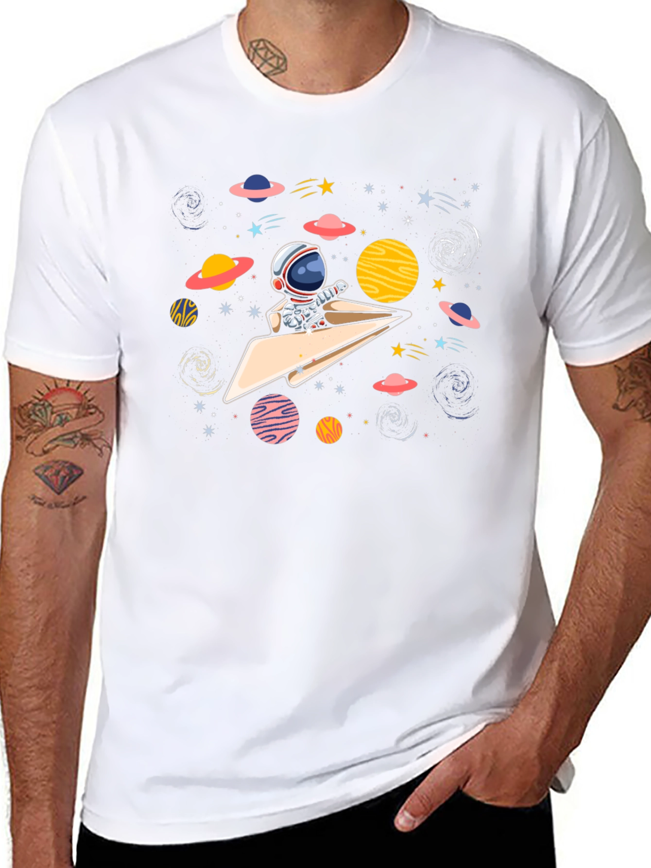 Astronaut Paper Plane T-Shirt - Space Adventure
