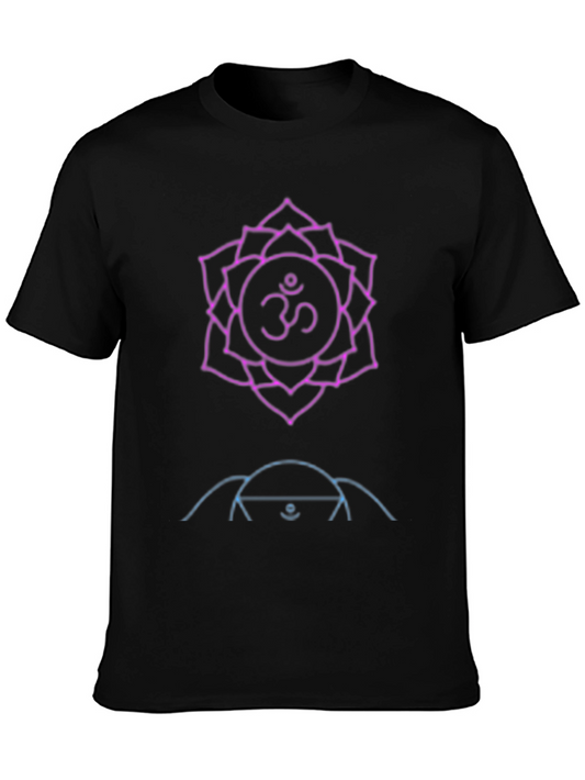 Om Symbol Lotus Graphic Tee - Yoga Inspired T-Shirt