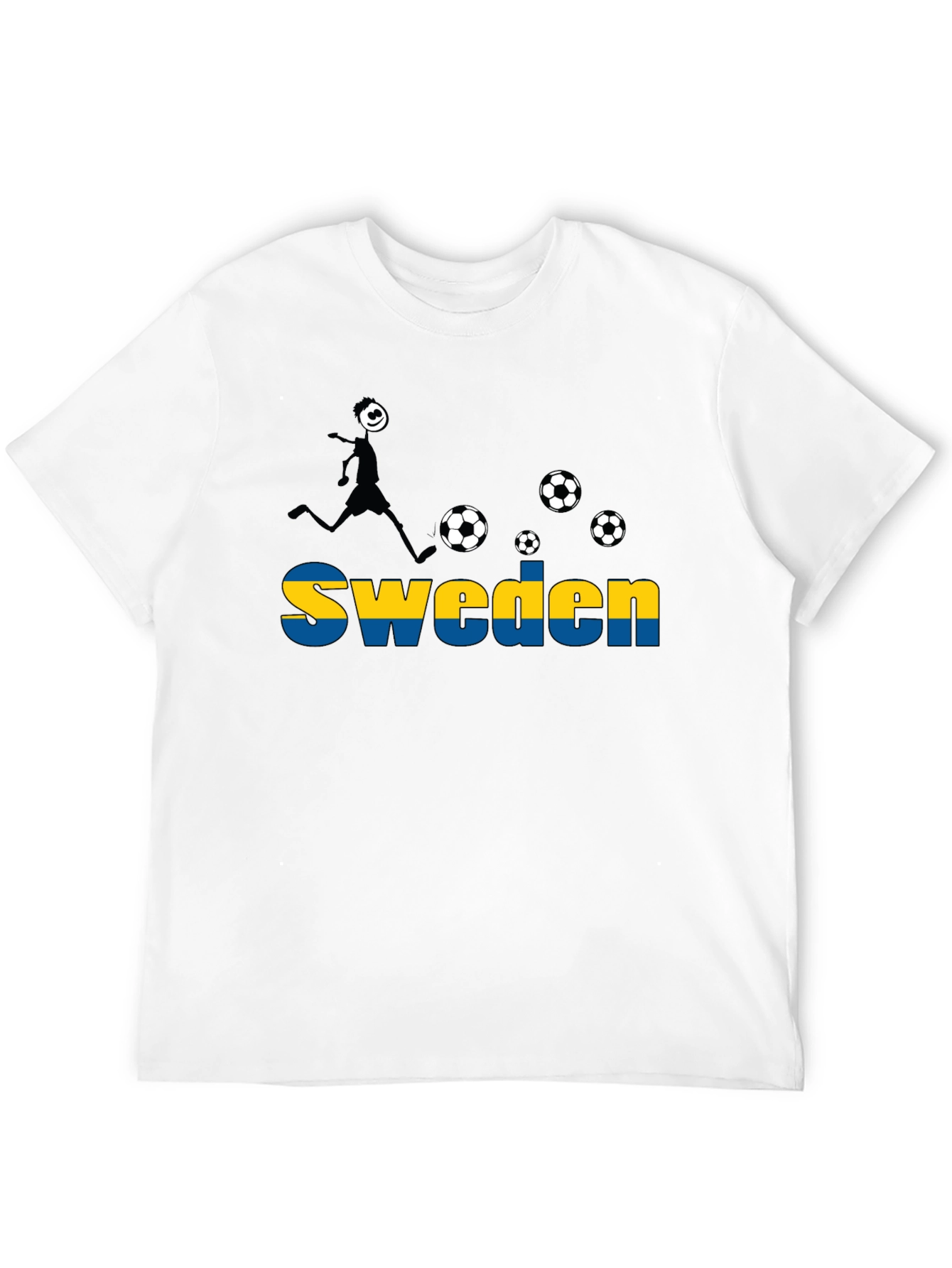 Sweden Soccer T-Shirt - Black Graphic Tee