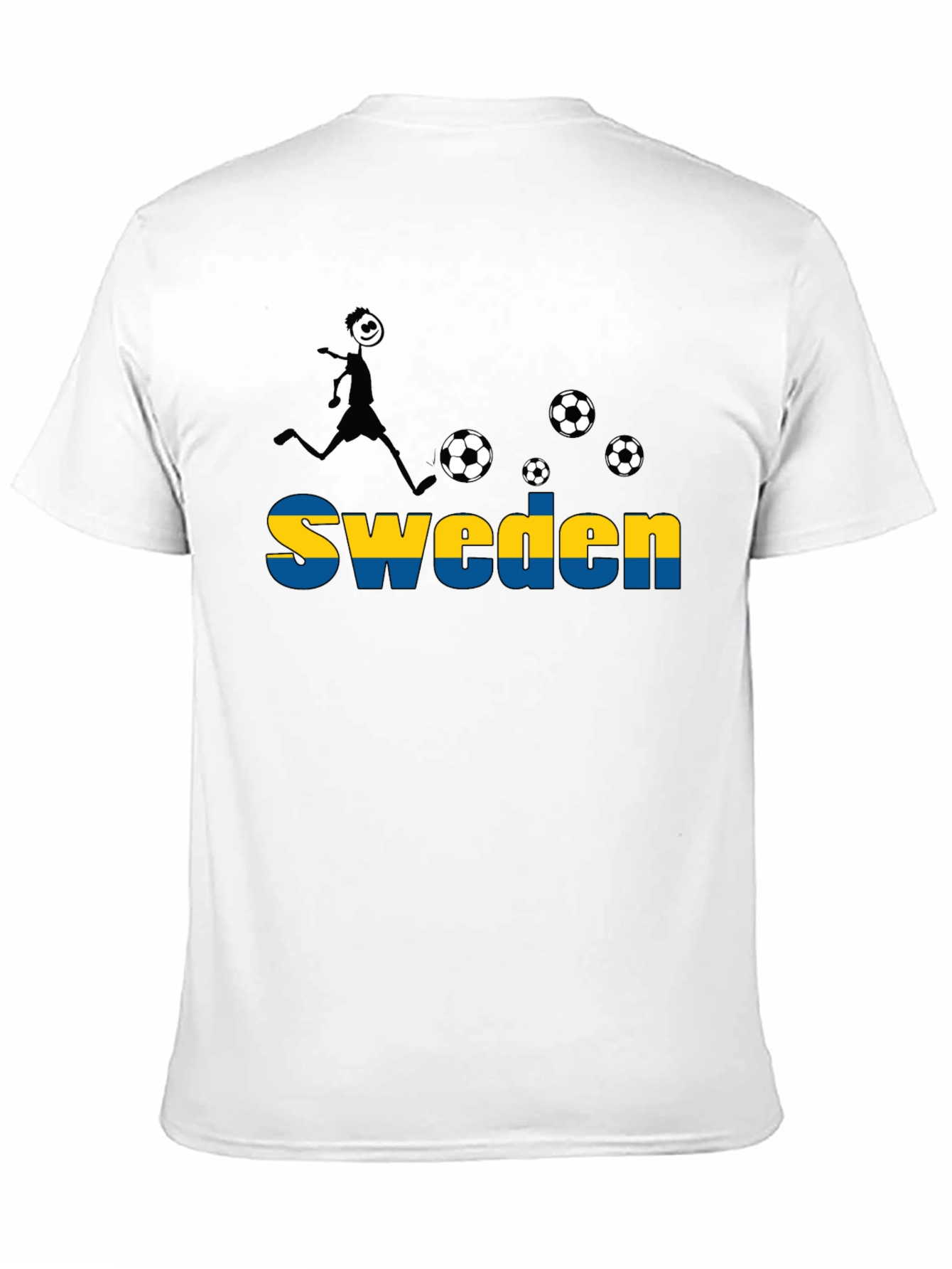 Sweden Soccer T-Shirt - Black Graphic Tee