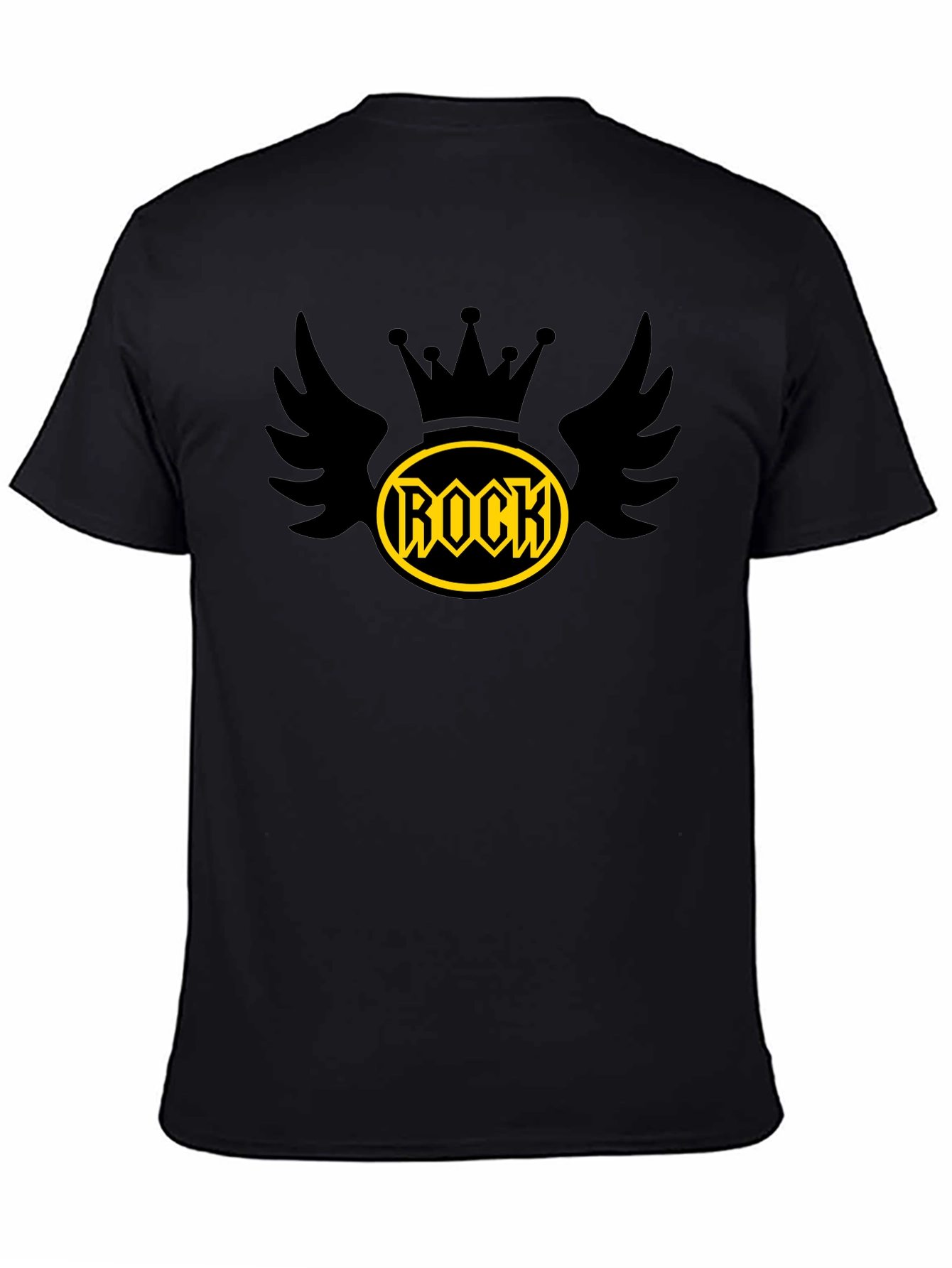 Rock Crown Wings Graphic Tee - Mens Black T-Shirt