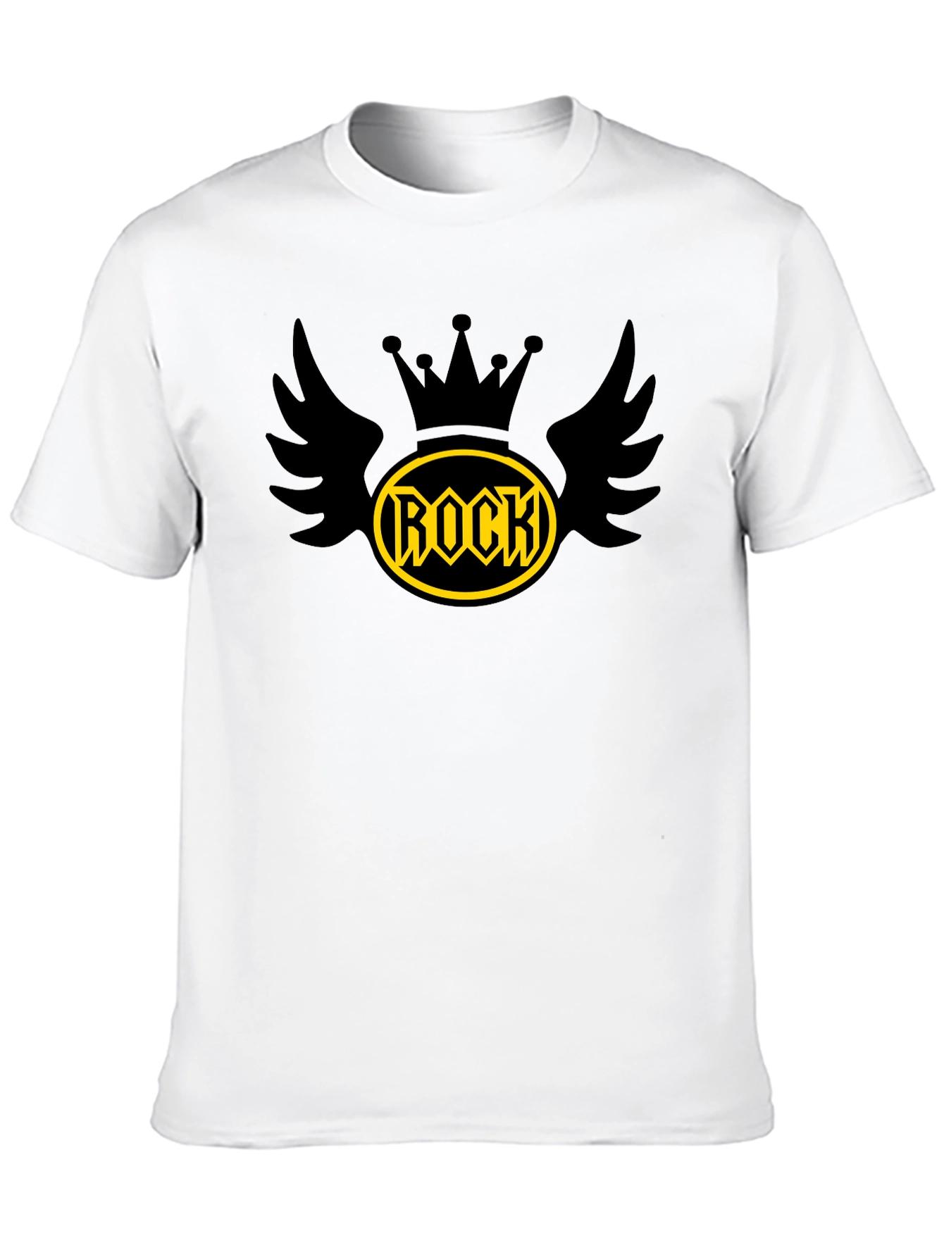 Rock Crown Wings Graphic Tee - Mens Black T-Shirt