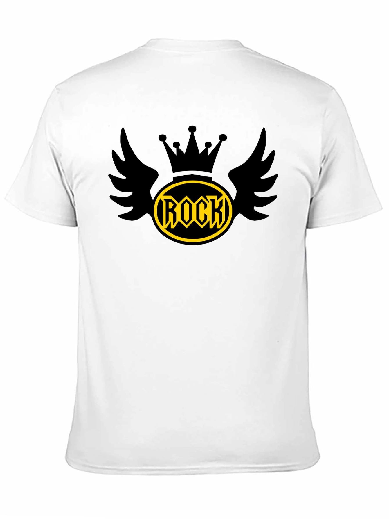 Rock Crown Wings Graphic Tee - Mens Black T-Shirt