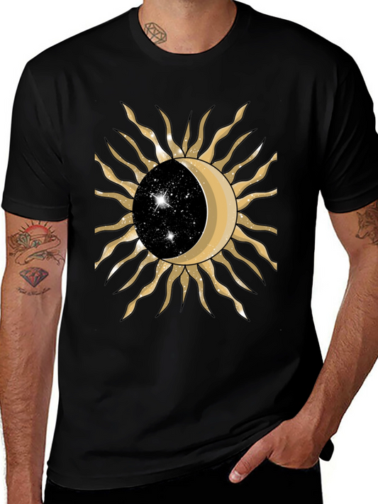 Celestial Sun and Moon Graphic Tee - Stylish and Unique