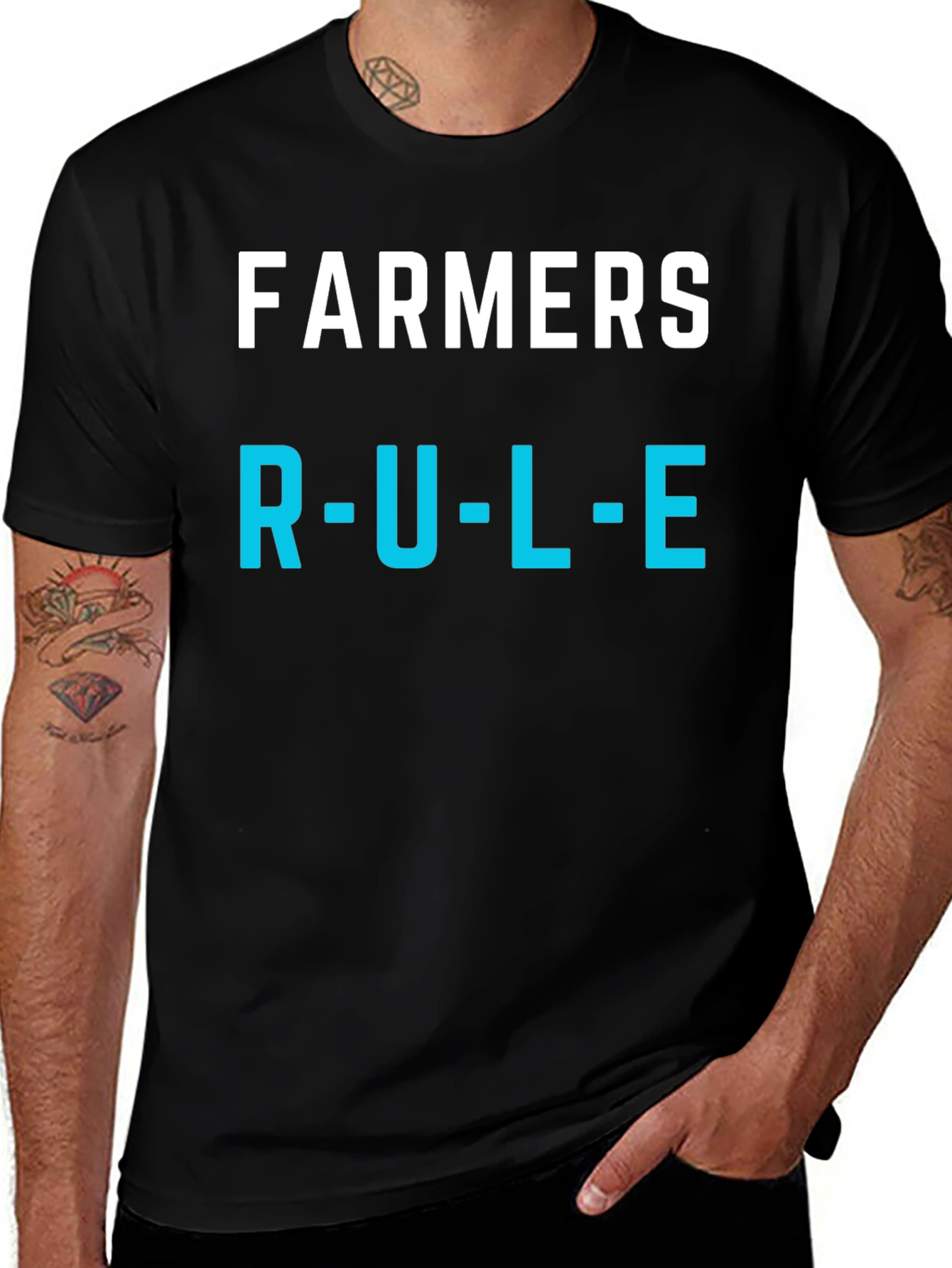 Farmers Rule T-Shirt - Black