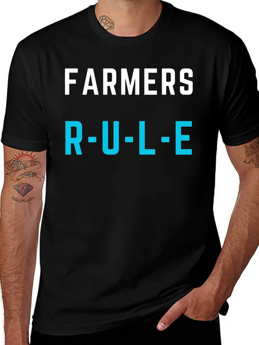 Farmers Rule T-Shirt - Black