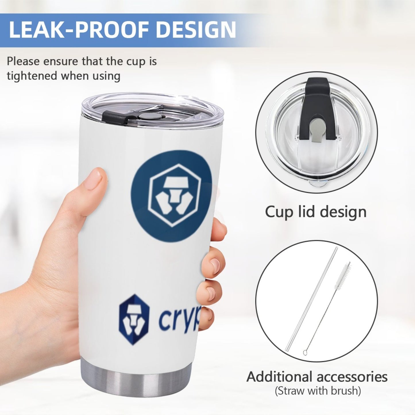 Office-Ready Insulated Stainless Steel Tumbler - Graphic Design Drink Cup