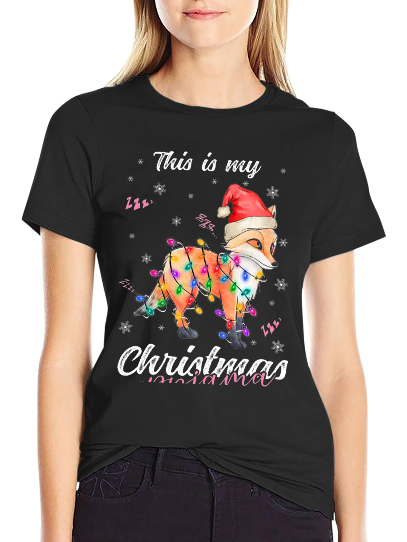 Christmas Fox Mama T-Shirt