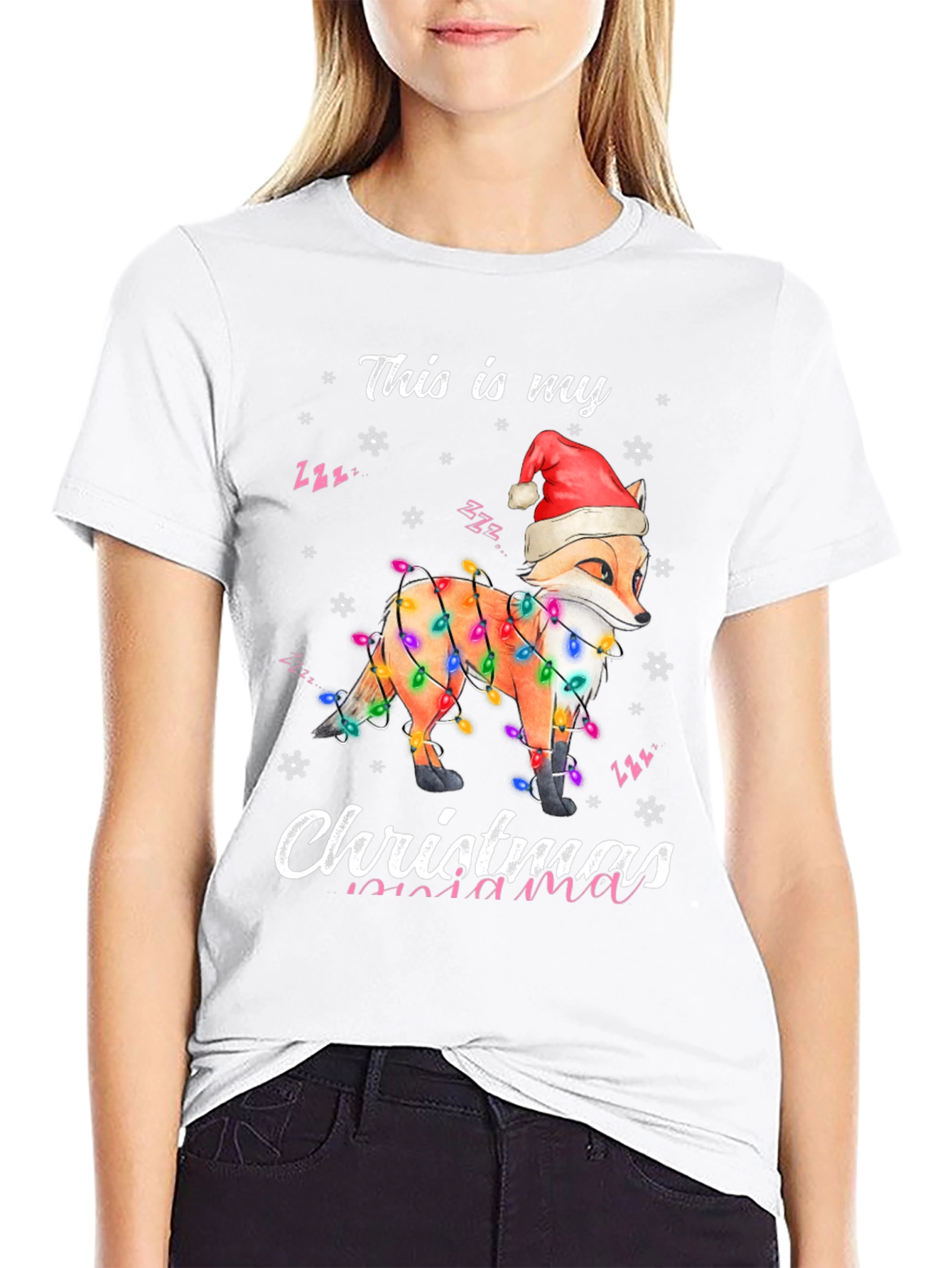 Christmas Fox Mama T-Shirt