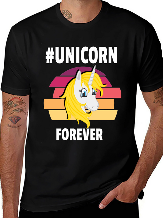 Unicorn Forever Graphic Tee - Trendy Novelty T-Shirt