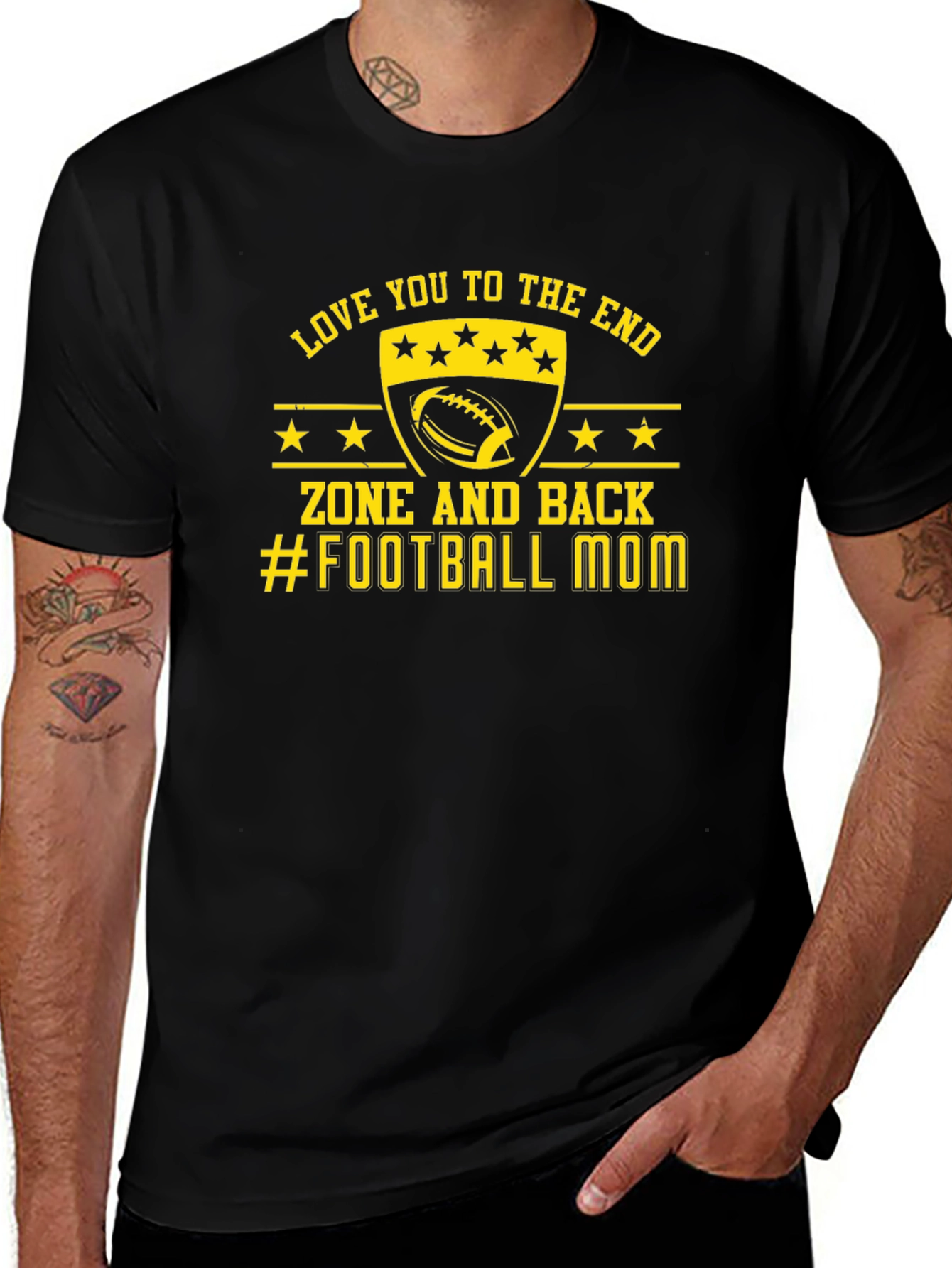 Love You to The End Football Mom T-Shirt