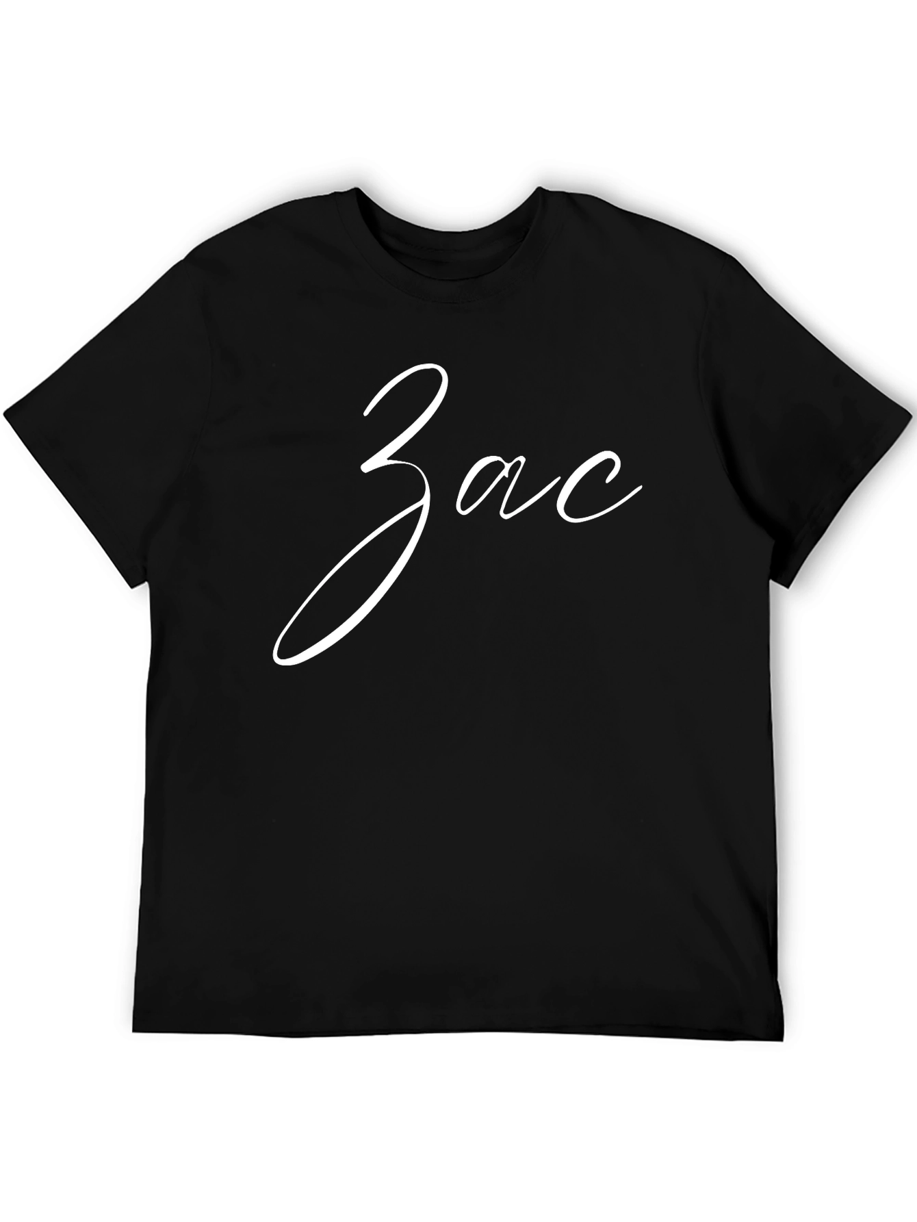 Personalized Zac Script Black T-Shirt