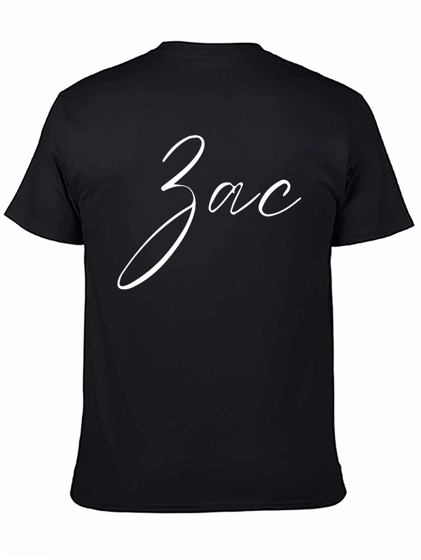 Personalized Zac Script Black T-Shirt
