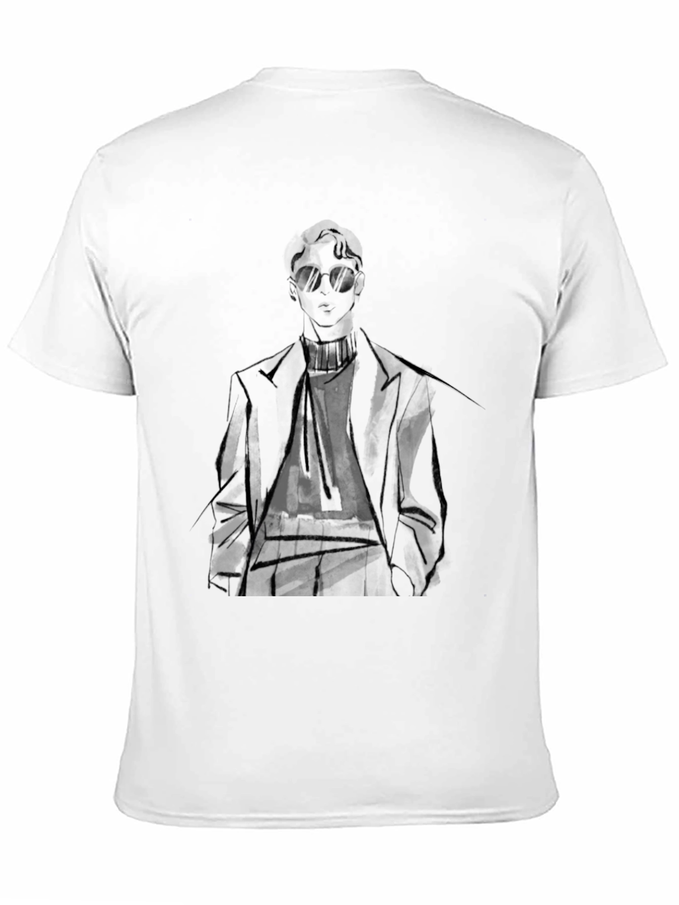 Stylish Man Graphic Tee - Black