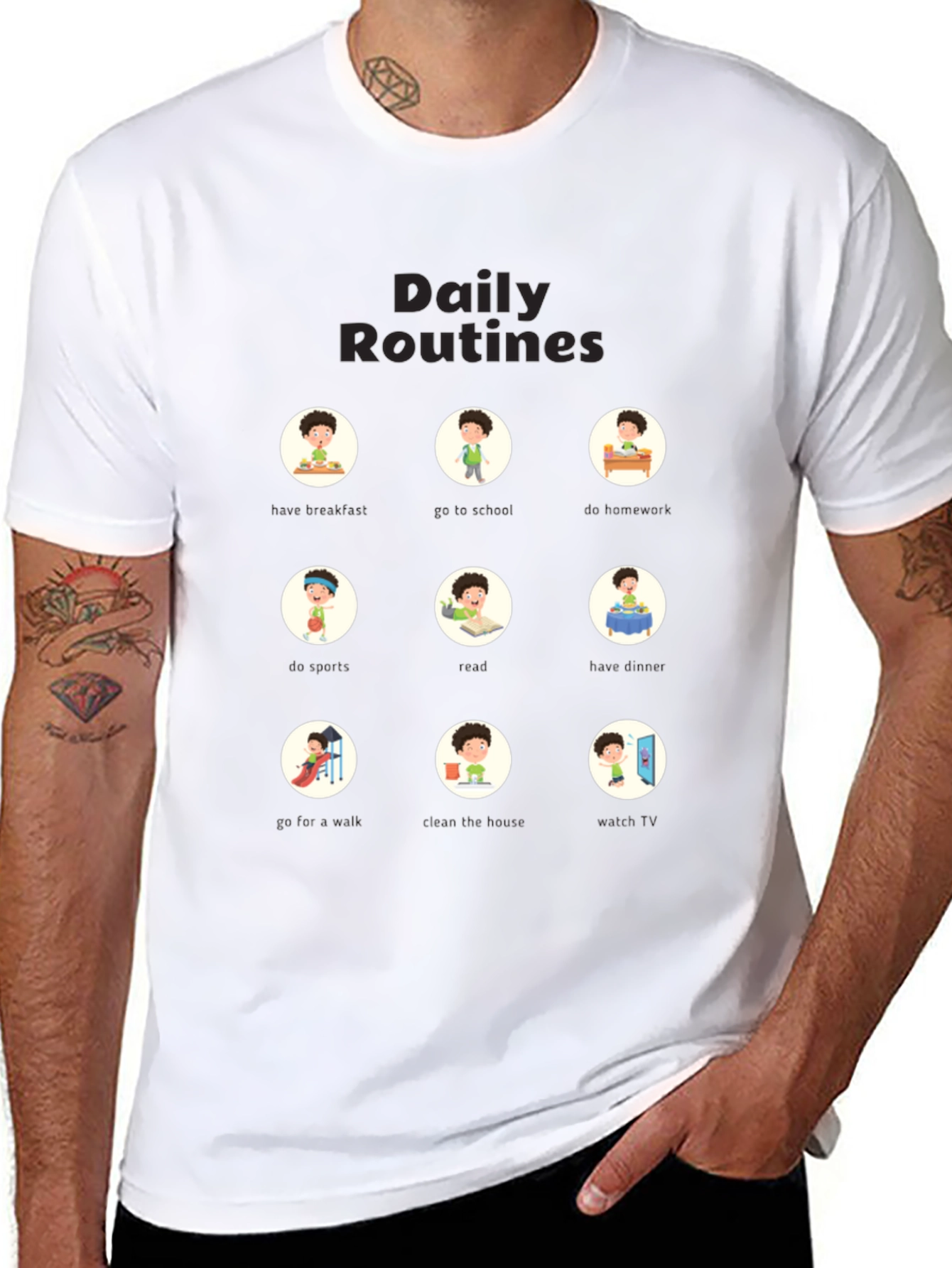 Daily Routine Graphic T-Shirt