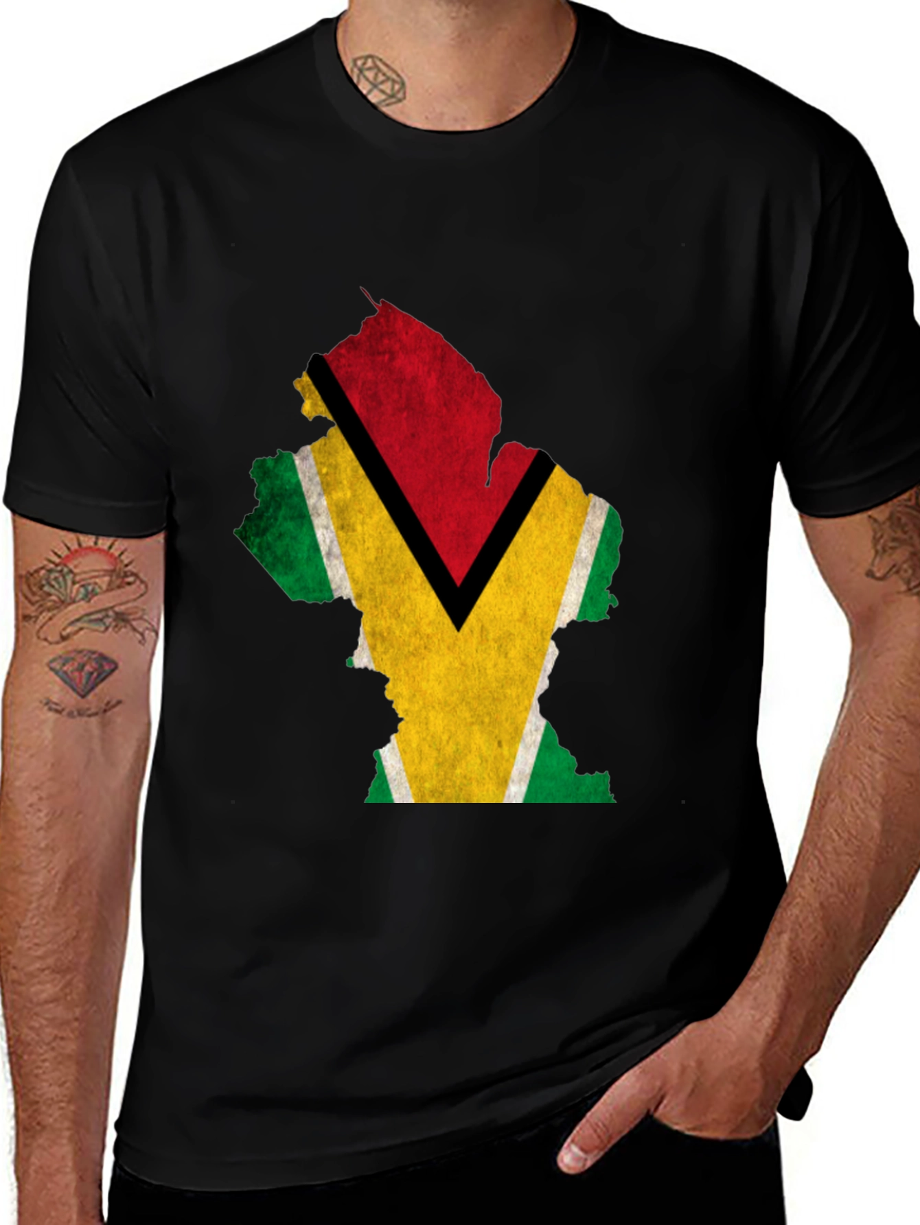 Guyana Flag Map T-Shirt - Patriotic Pride Tee