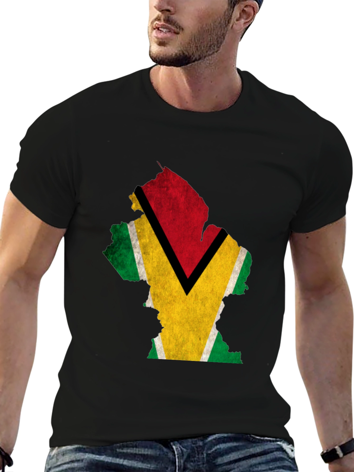 Guyana Flag Map T-Shirt - Patriotic Pride Tee