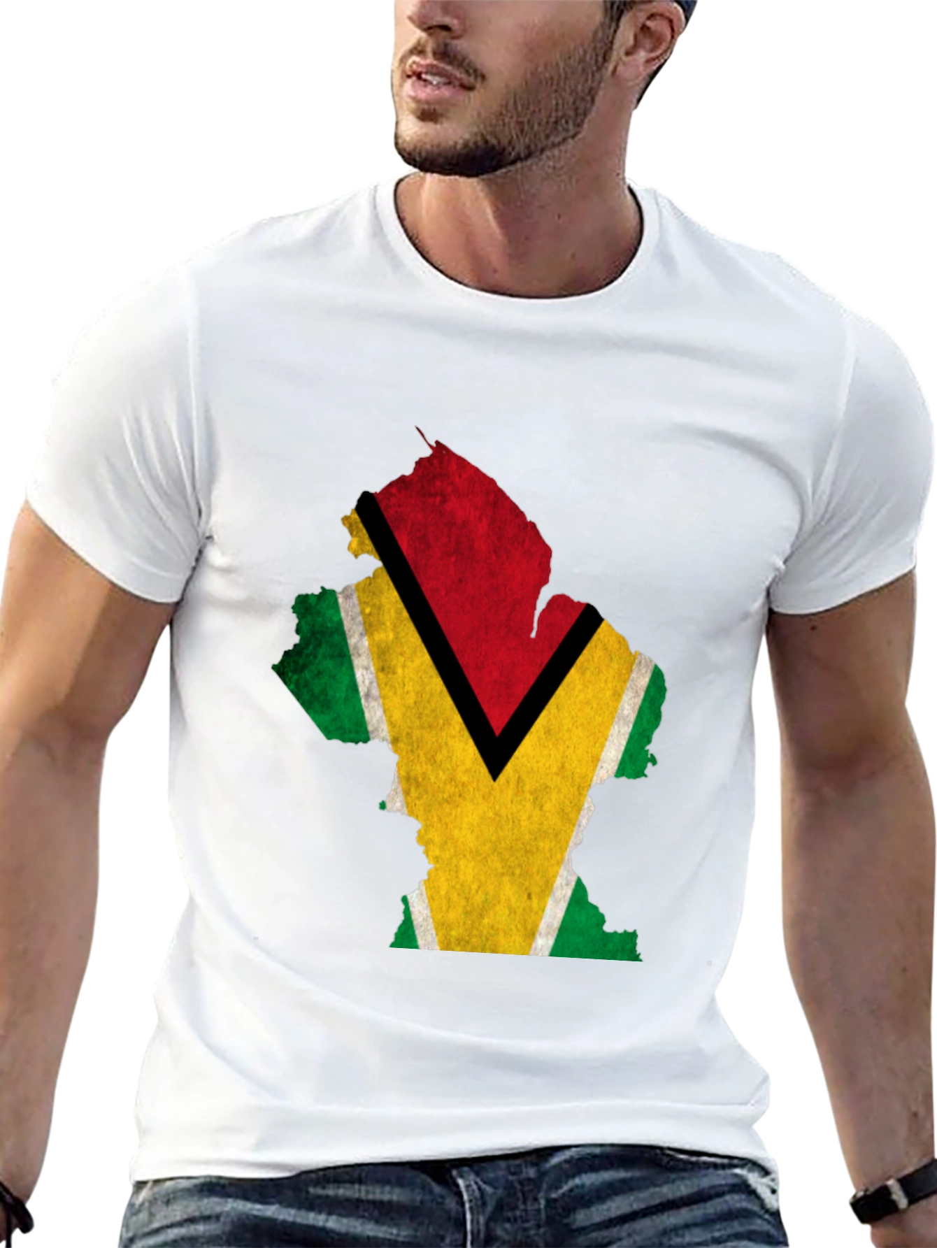 Guyana Flag Map T-Shirt - Patriotic Pride Tee
