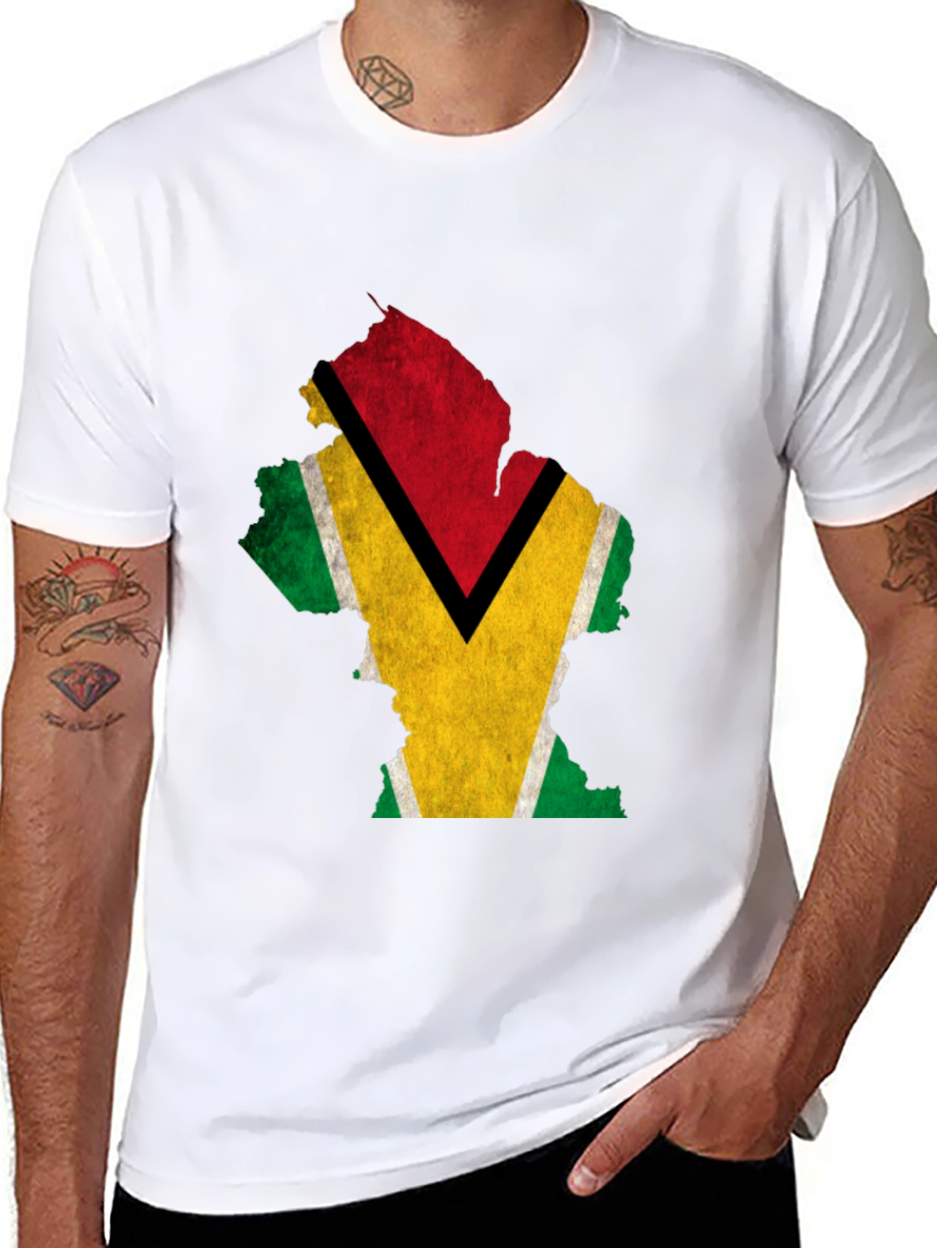 Guyana Flag Map T-Shirt - Patriotic Pride Tee