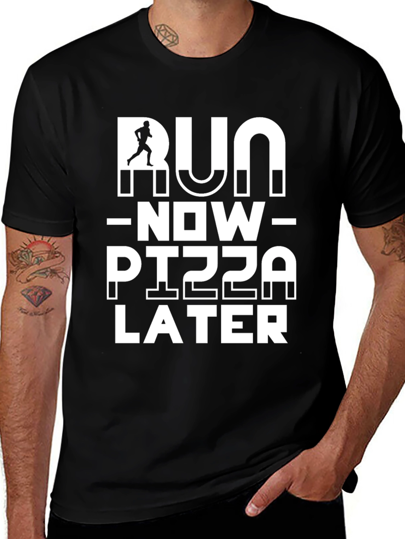 Run Now Pizza Later Graphic Tee