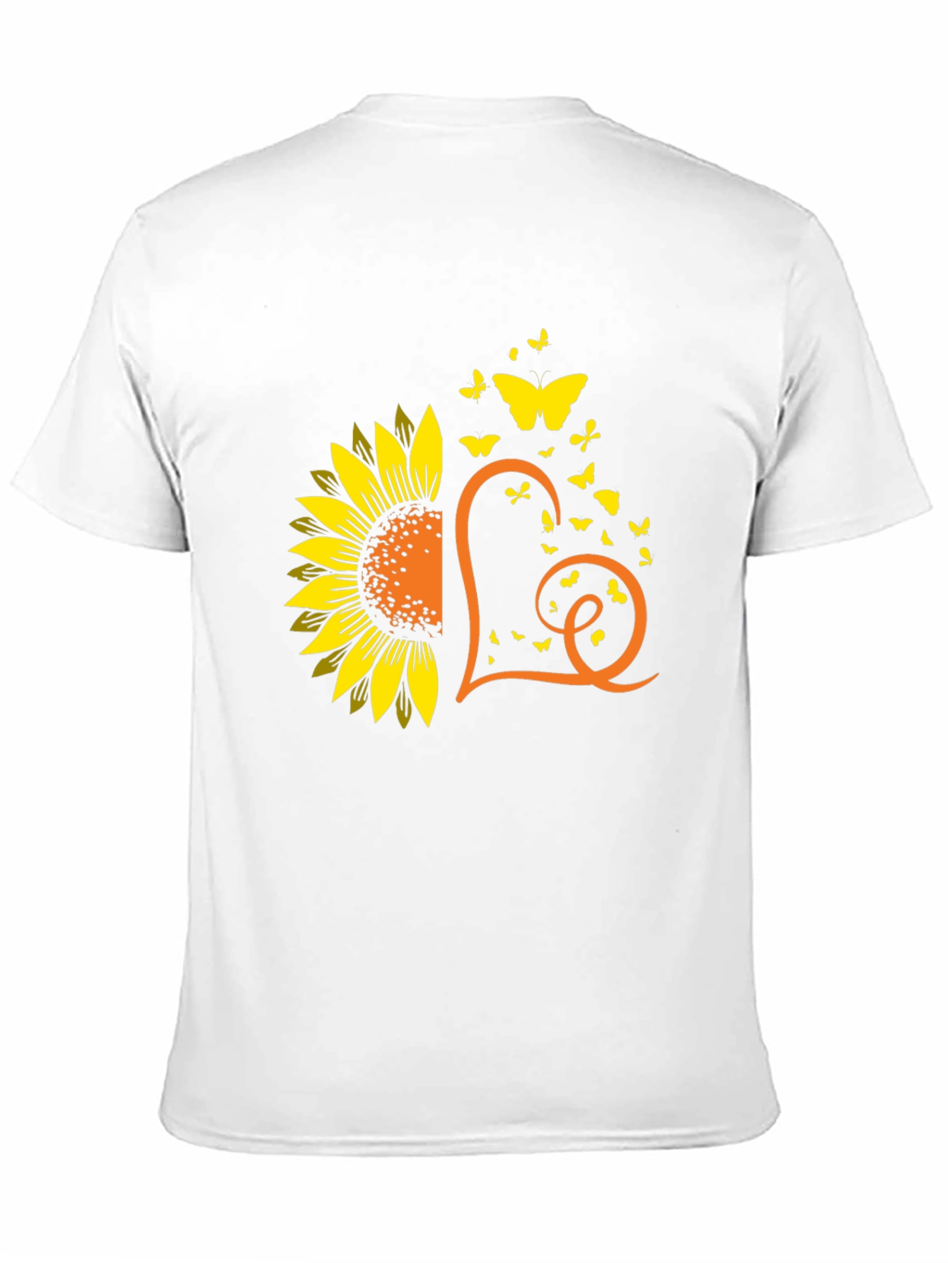 Sunflower Heart Butterfly Graphic Tee - Black