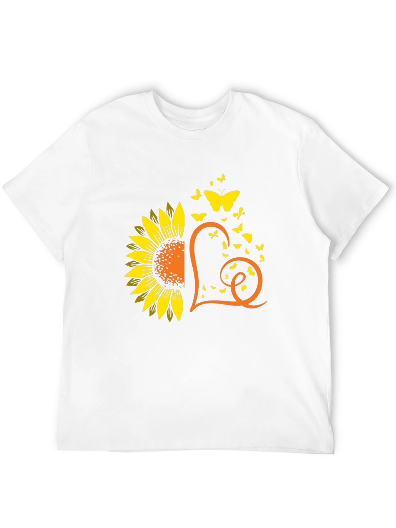 Sunflower Heart Butterfly Graphic Tee - Black