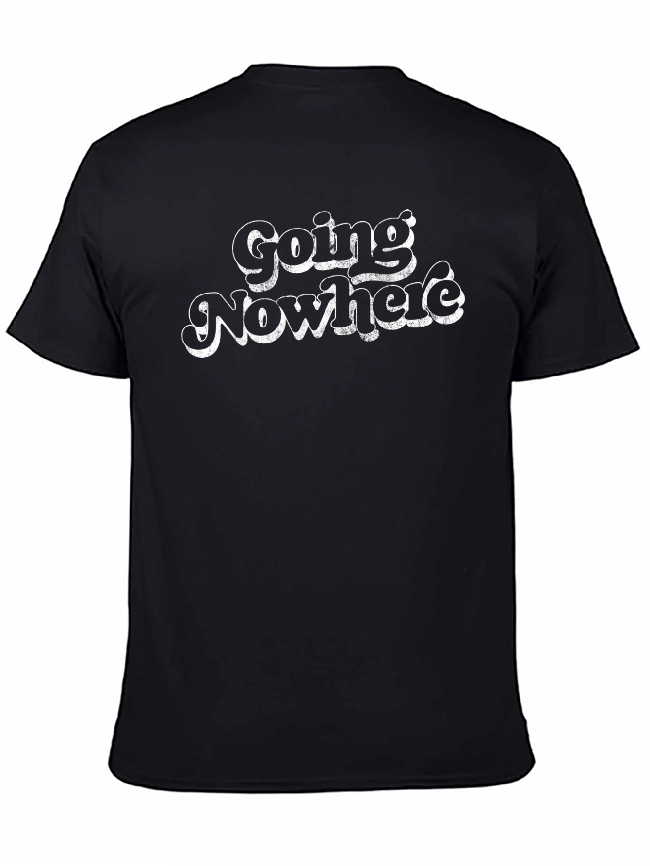Going Nowhere Graphic Tee - Black Crew Neck Shirt