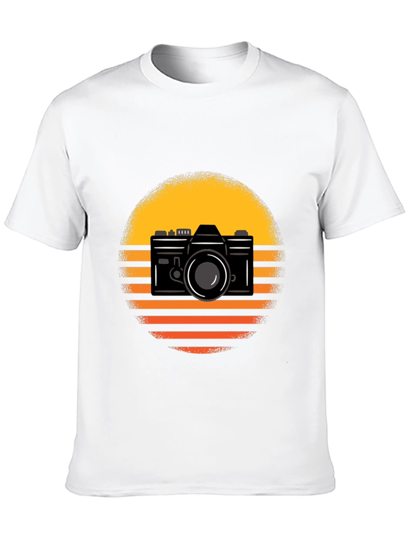 Retro Camera Graphic Tee - Sunset Design