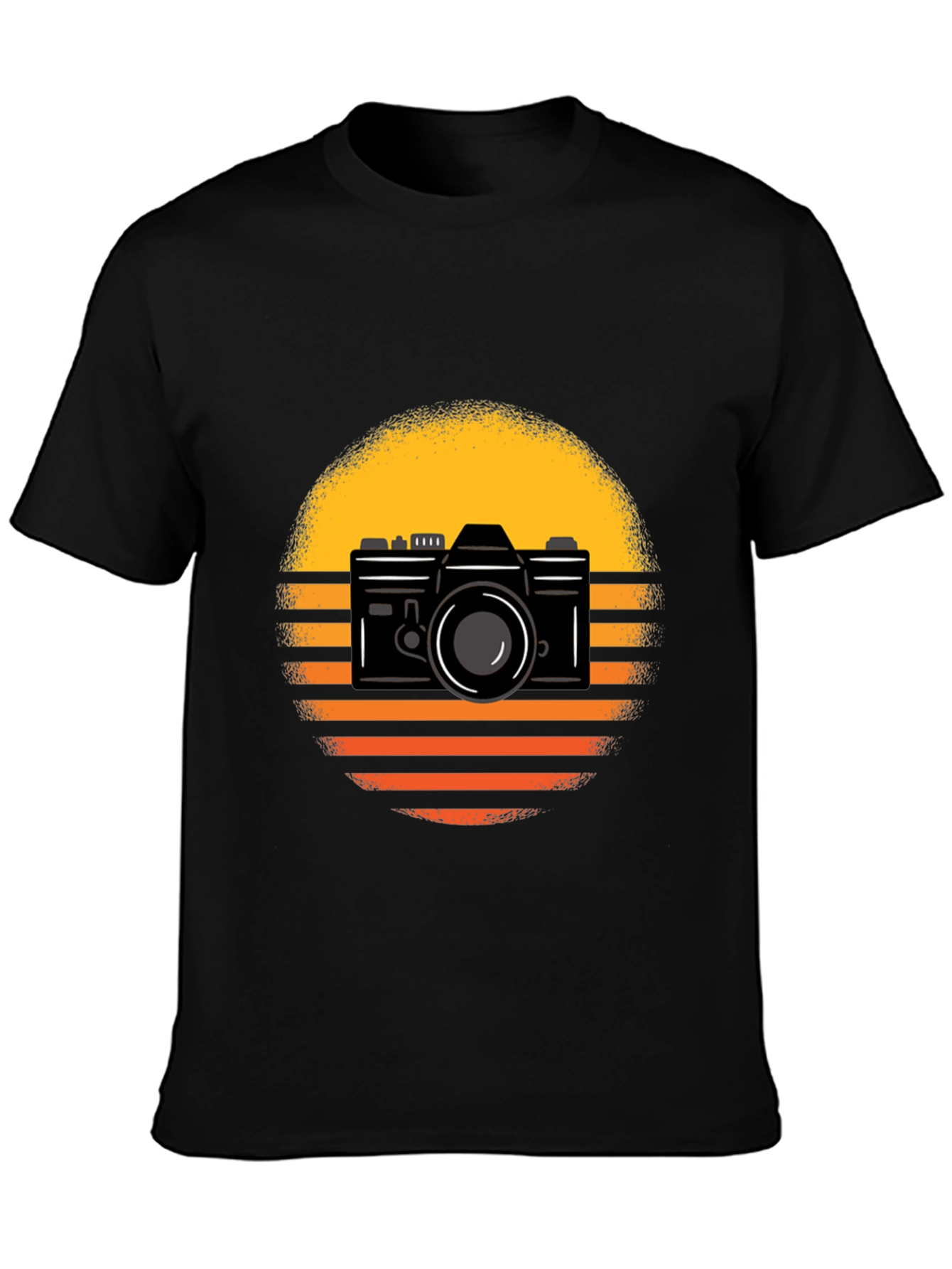 Retro Camera Graphic Tee - Sunset Design