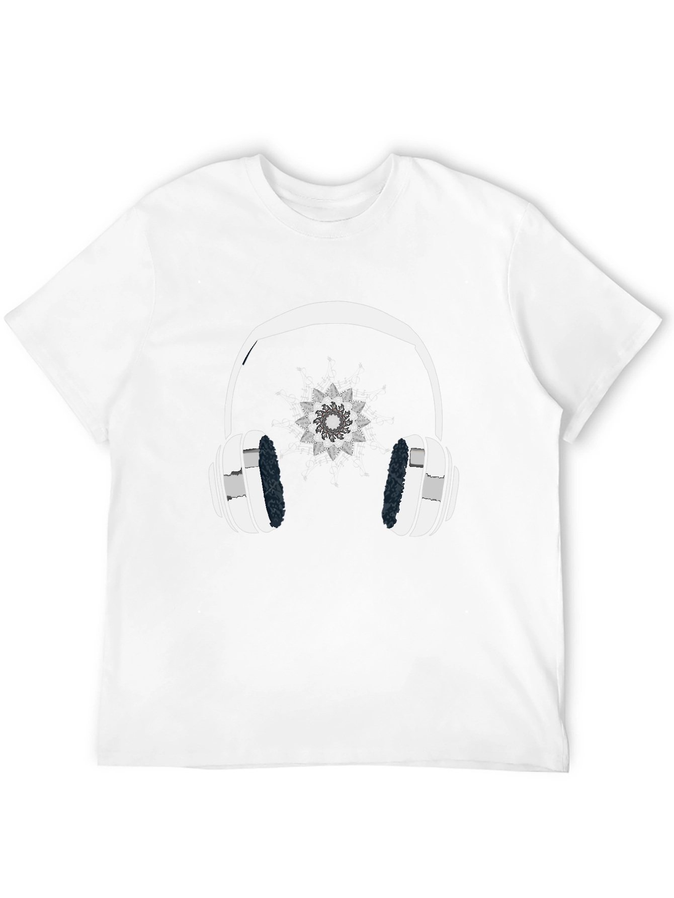 Cool Headphones Graphic Black T-Shirt