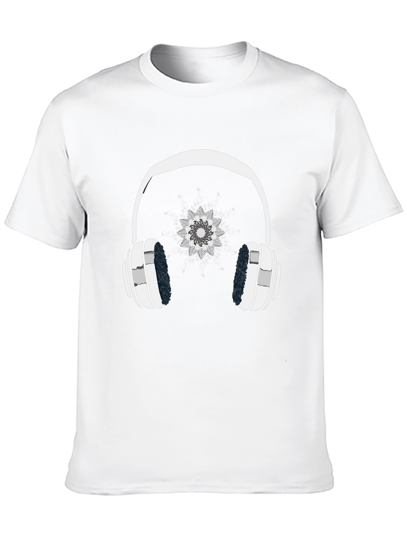 Cool Headphones Graphic Black T-Shirt