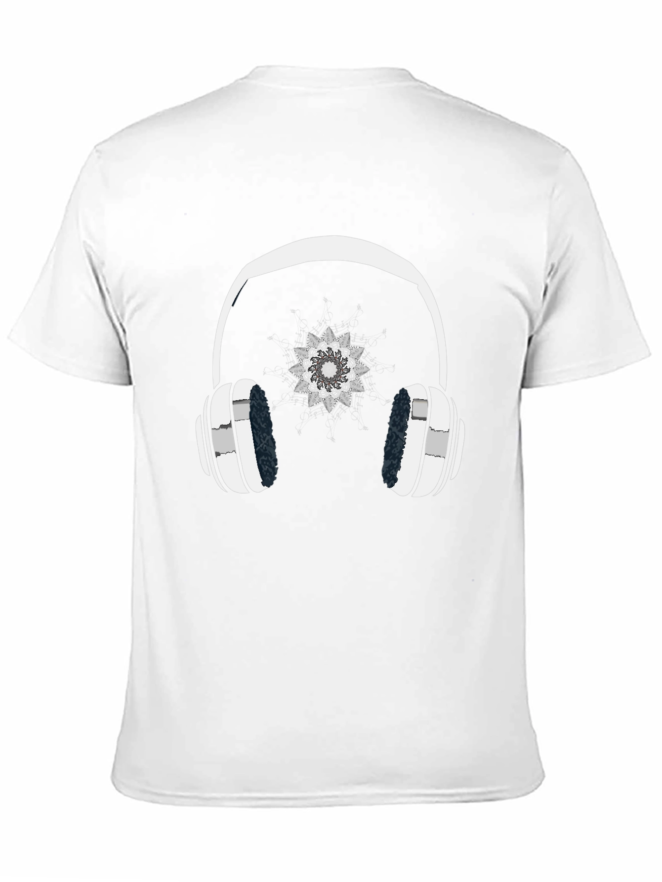Cool Headphones Graphic Black T-Shirt