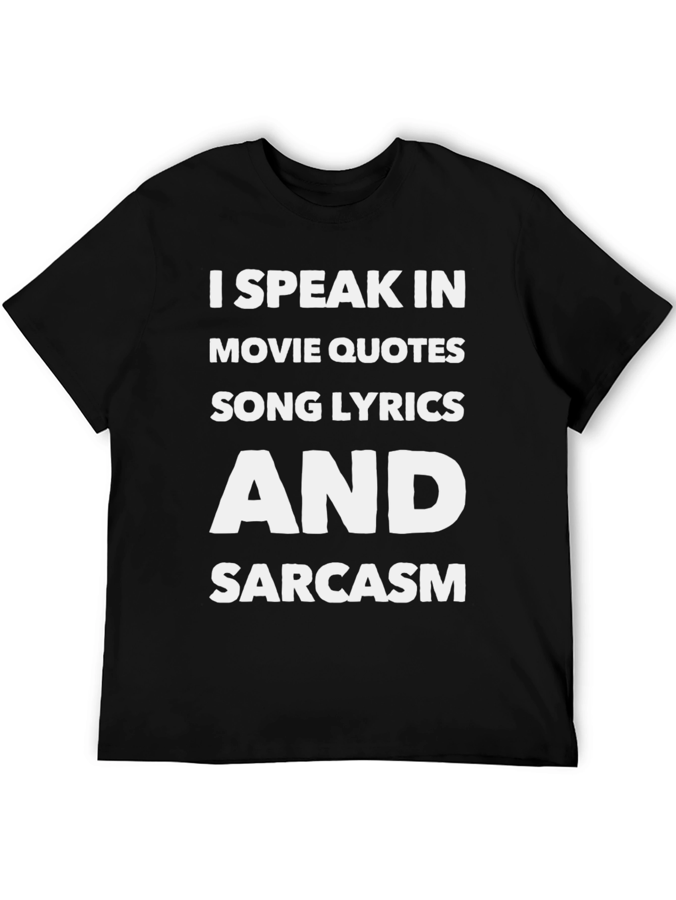 I Speak In Movie Quotes Black Graphic T-Shirt