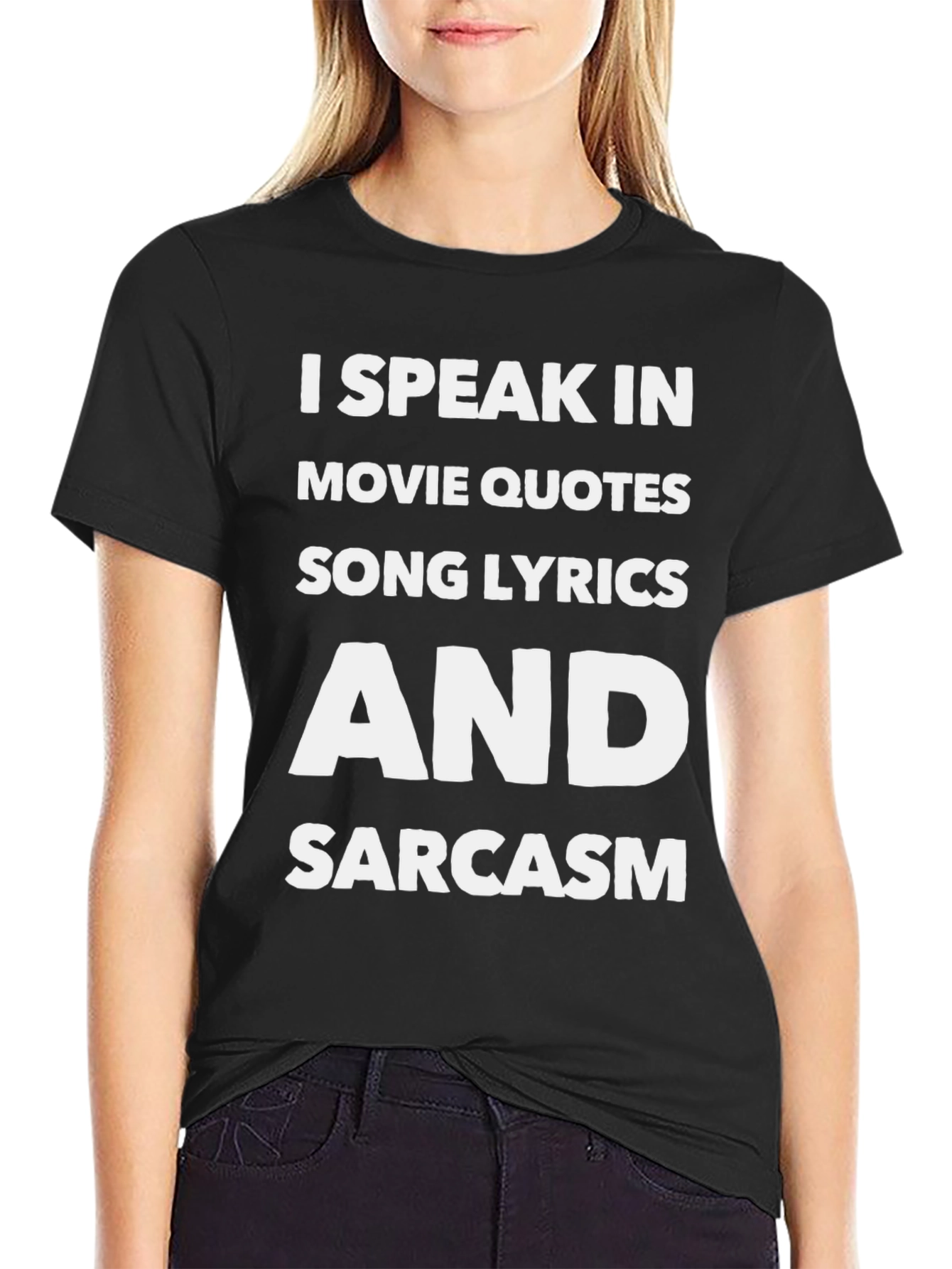 I Speak In Movie Quotes Black Graphic T-Shirt