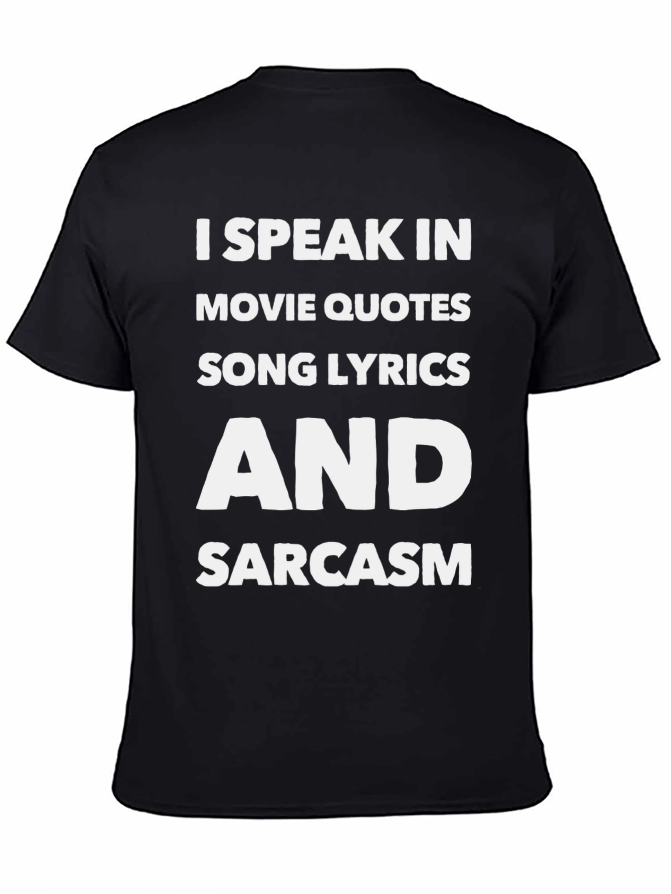 I Speak In Movie Quotes Black Graphic T-Shirt