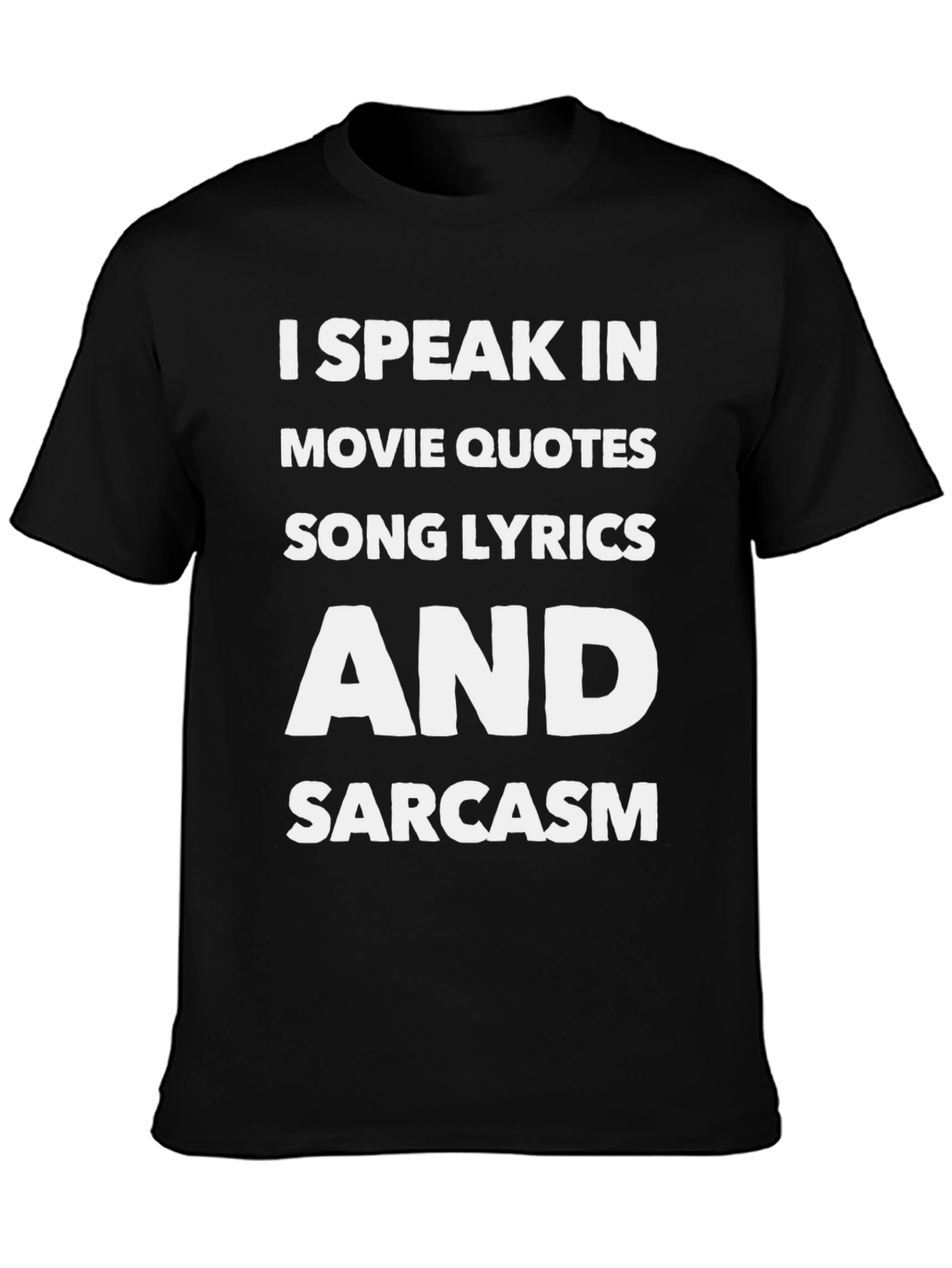 I Speak In Movie Quotes Black Graphic T-Shirt