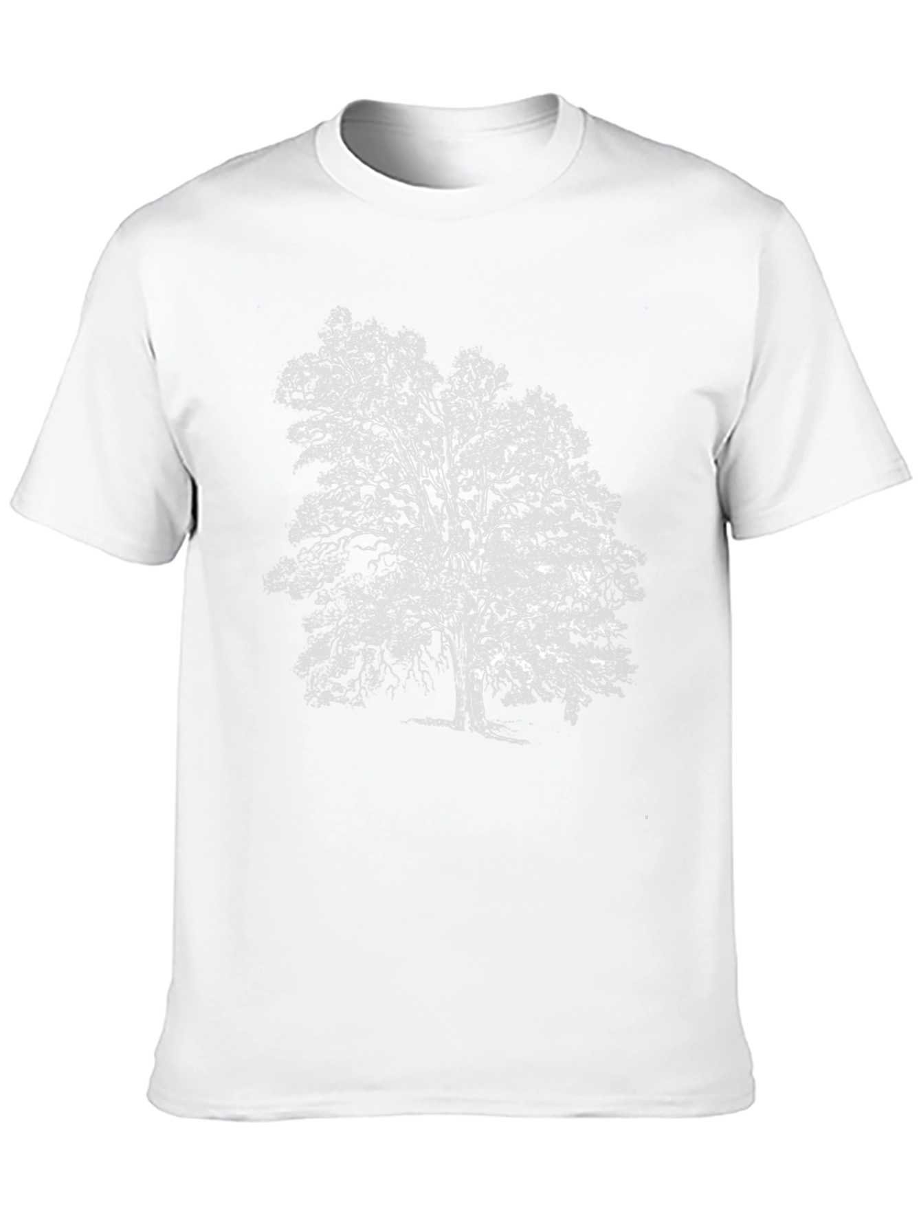 Black T-Shirt with Tree Print