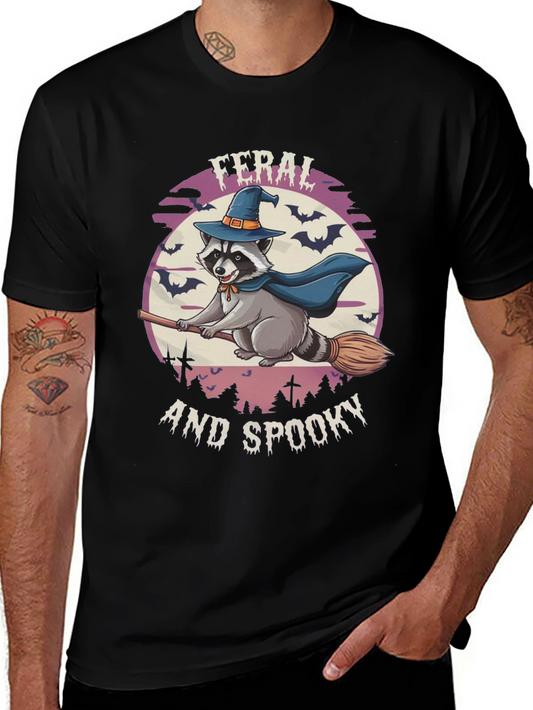 Feral and Spooky Raccoon Halloween T-Shirt