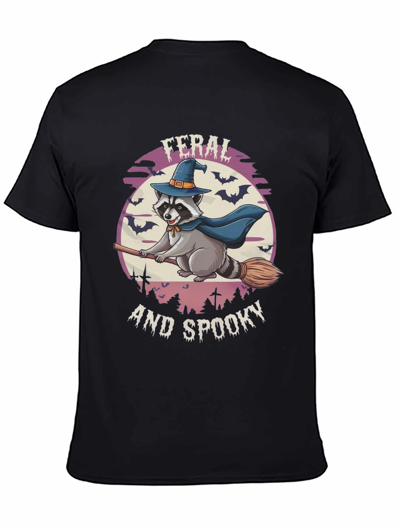 Feral and Spooky Raccoon Halloween T-Shirt