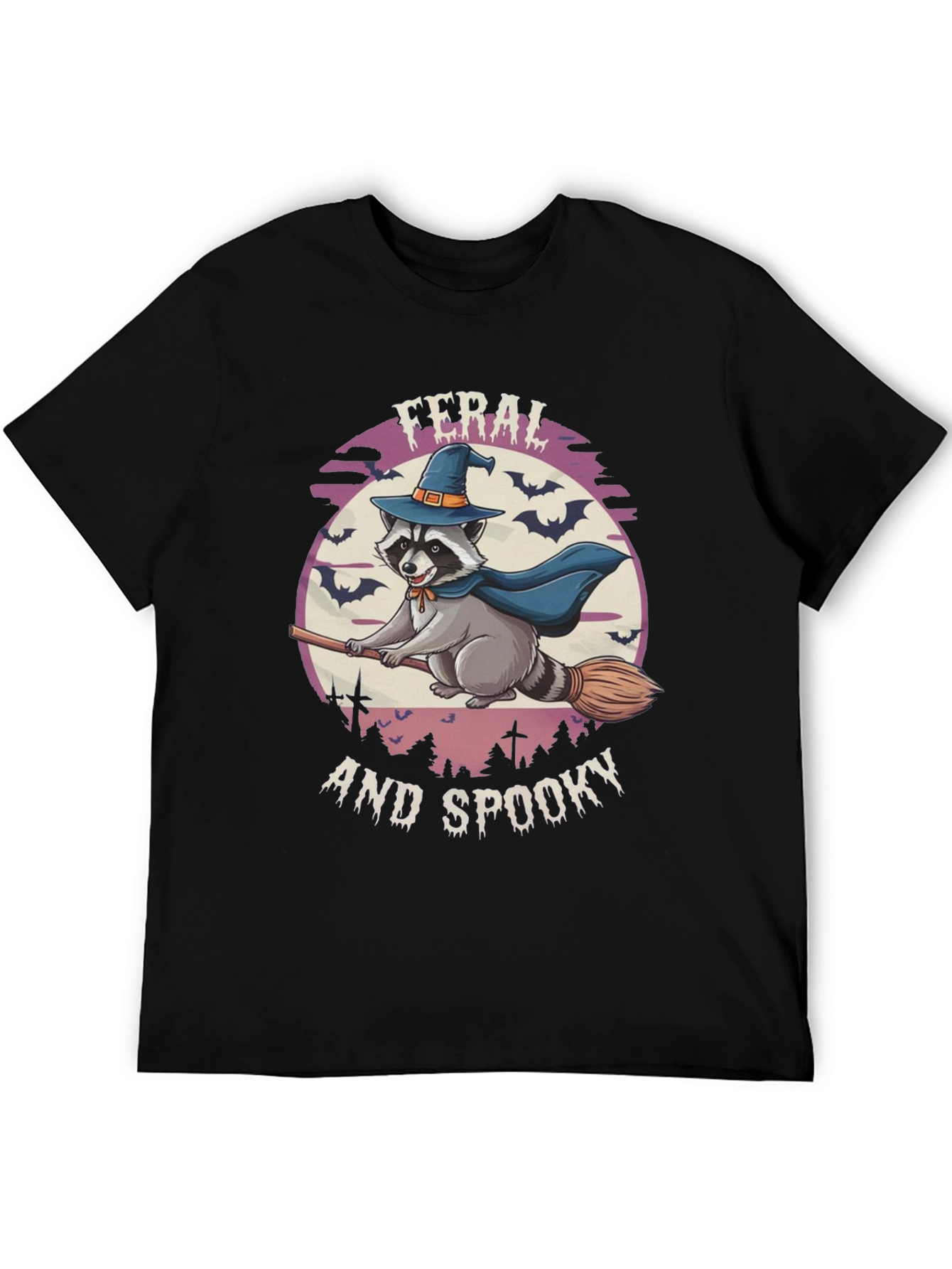 Feral and Spooky Raccoon Halloween T-Shirt