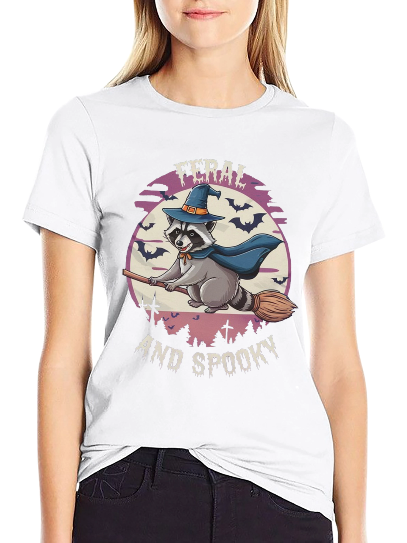 Feral and Spooky Raccoon Halloween T-Shirt