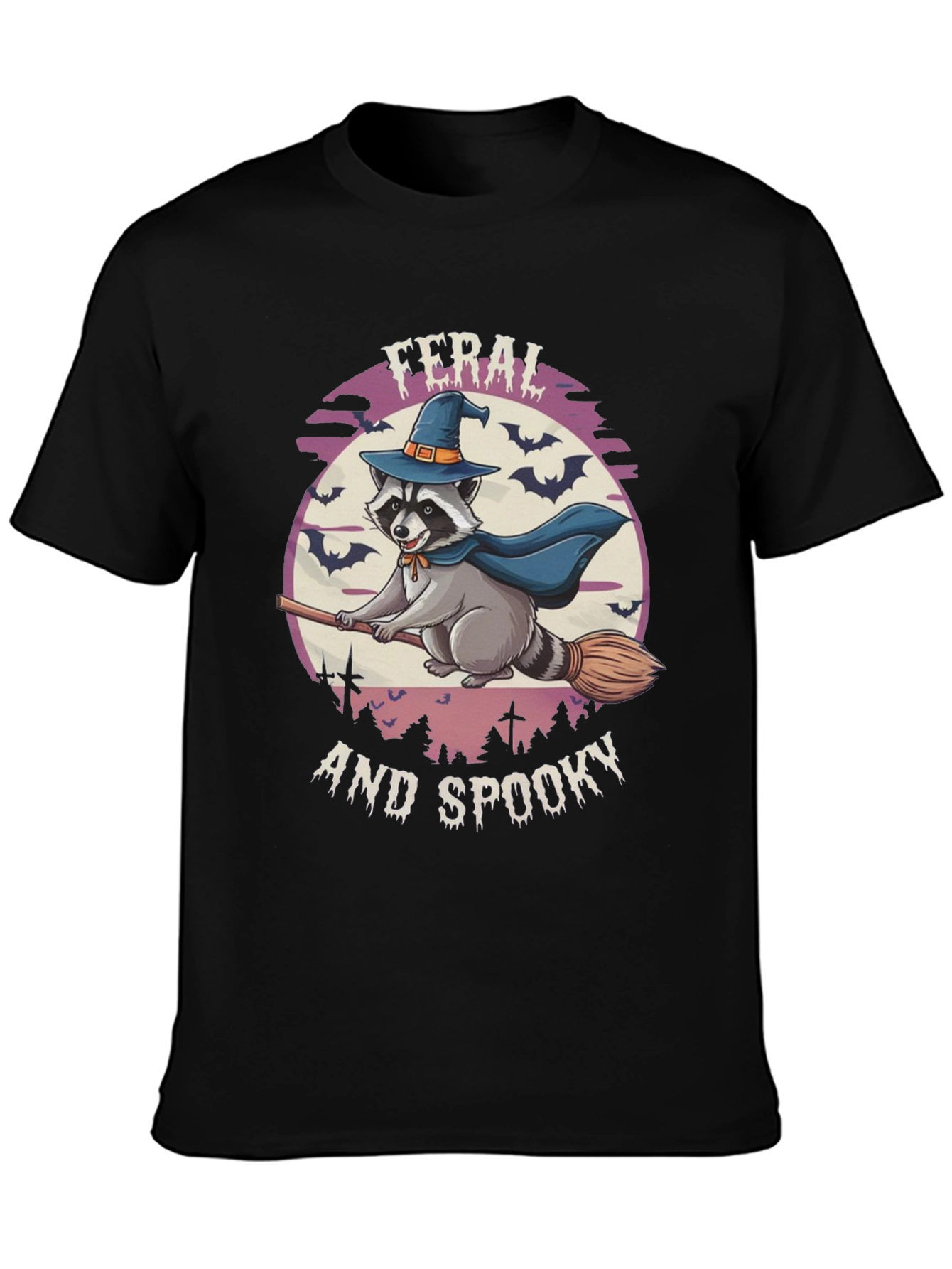 Feral and Spooky Raccoon Halloween T-Shirt