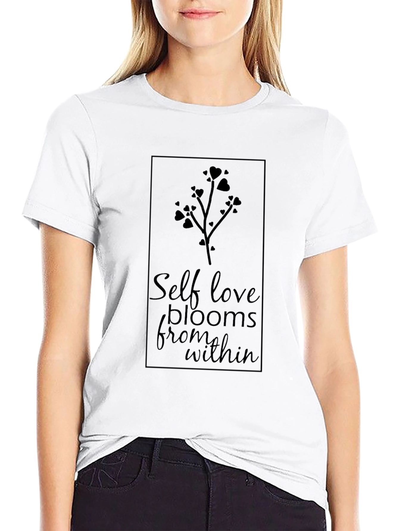 Self Love Blooms Within Black Graphic Tee