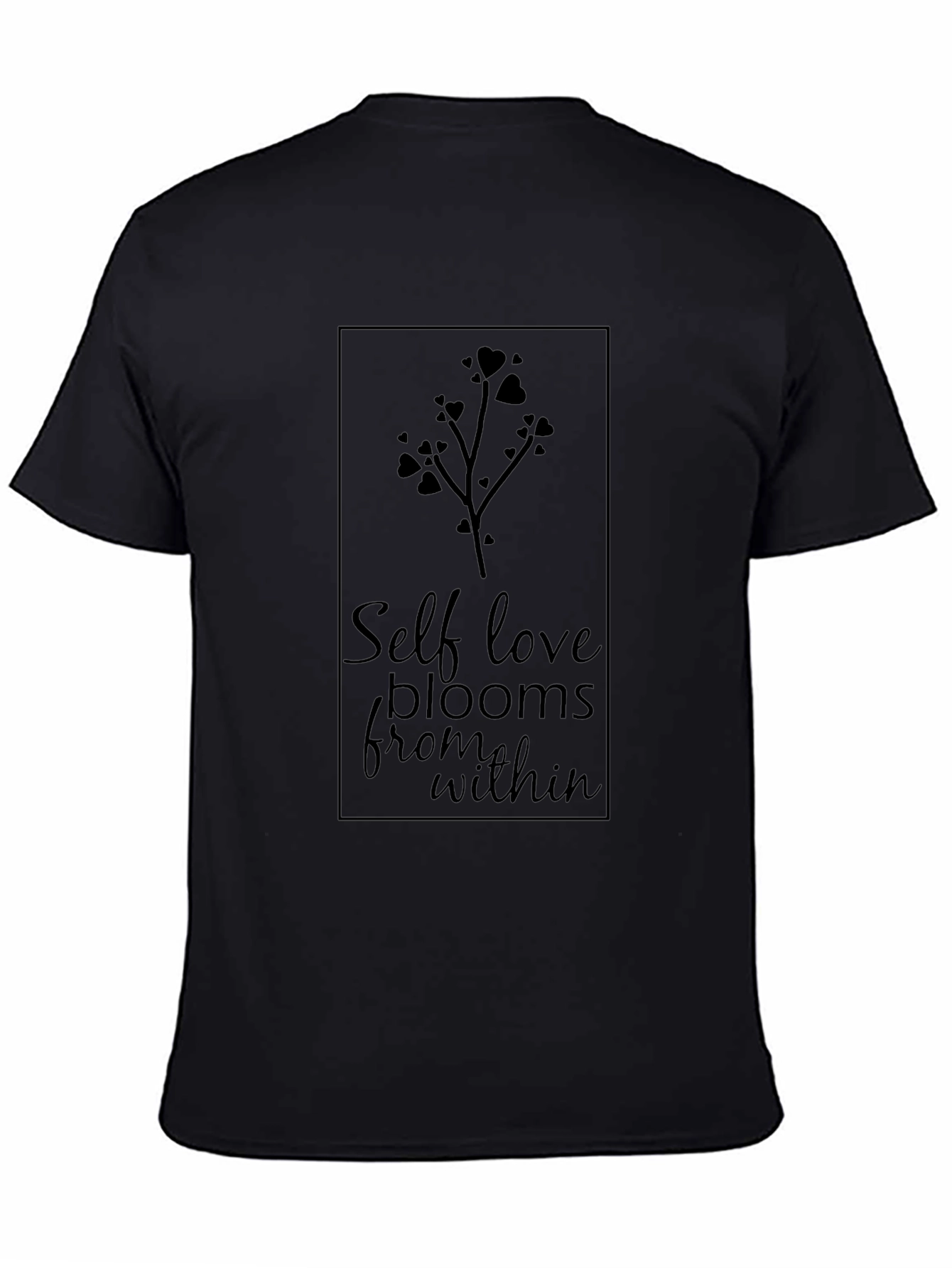 Self Love Blooms Within Black Graphic Tee