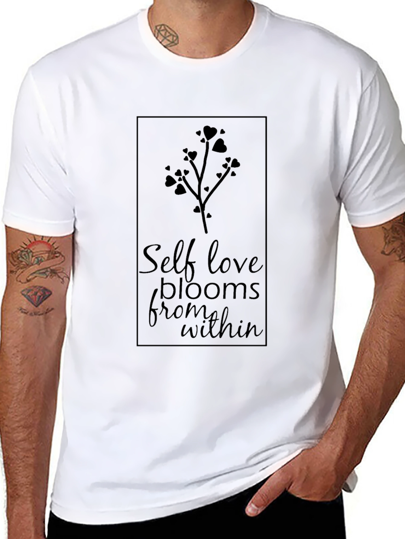 Self Love Blooms Within Black Graphic Tee