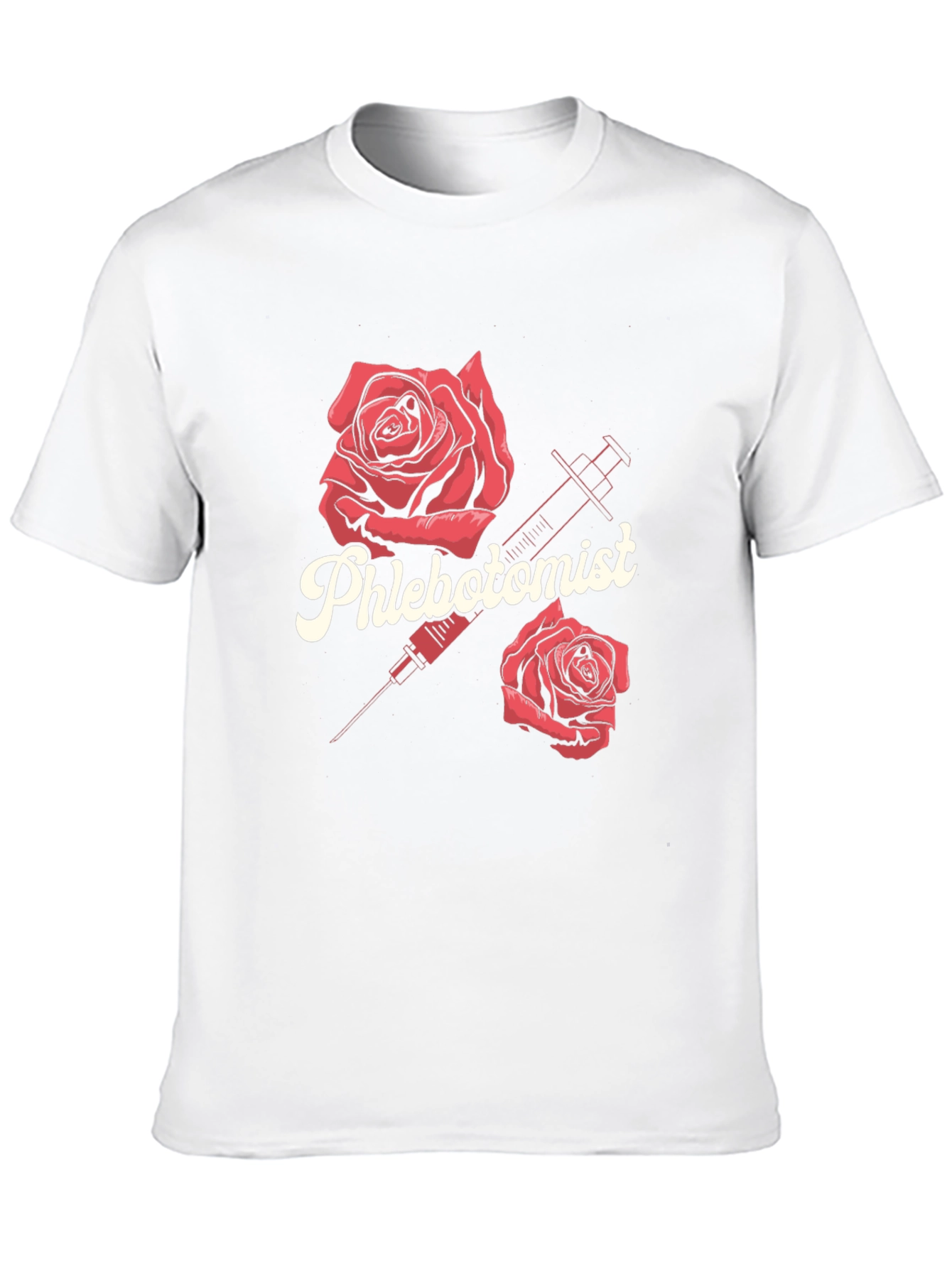 Phlebotomist Rose Syringe Graphic T-Shirt