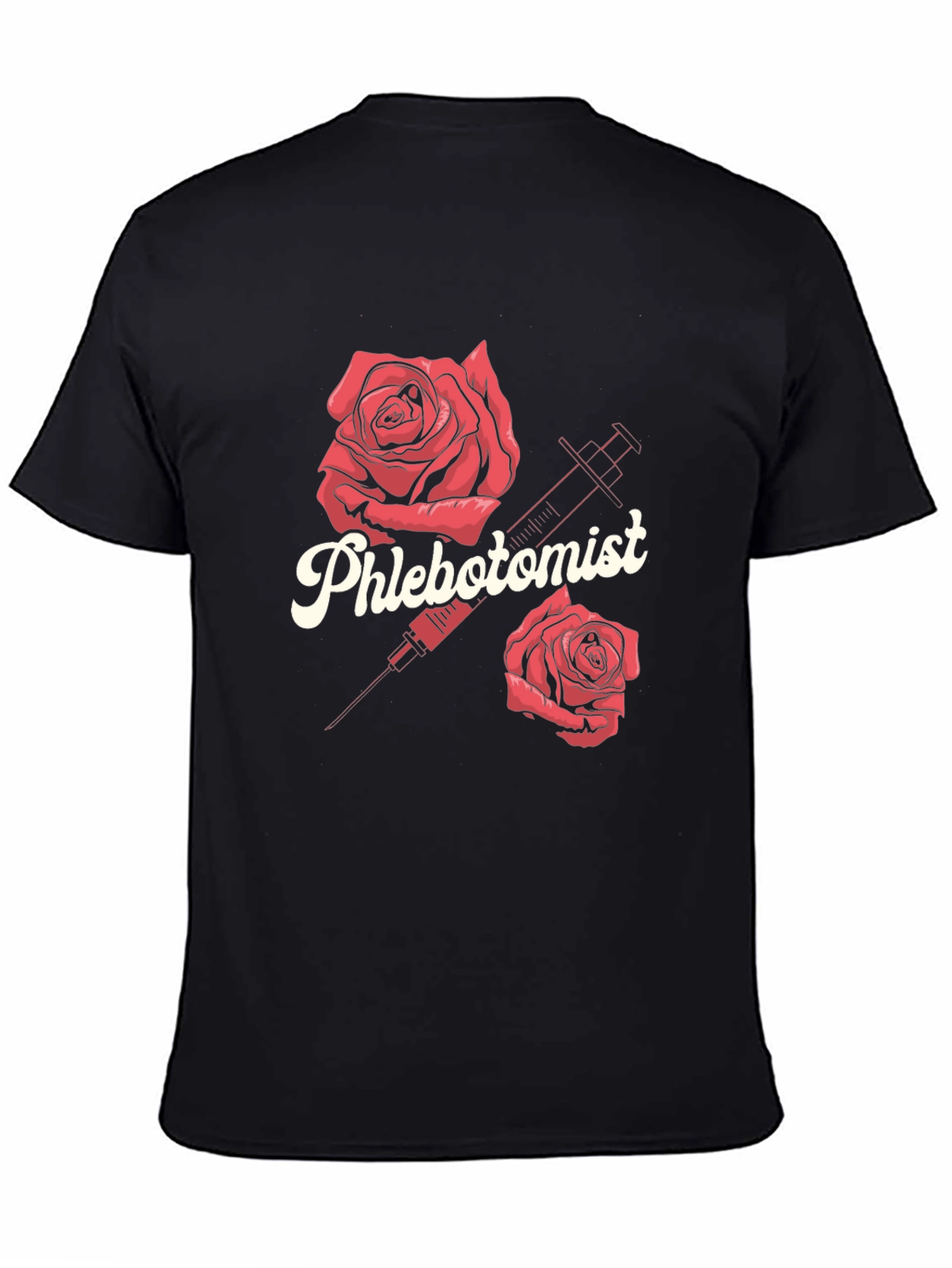 Phlebotomist Rose Syringe Graphic T-Shirt